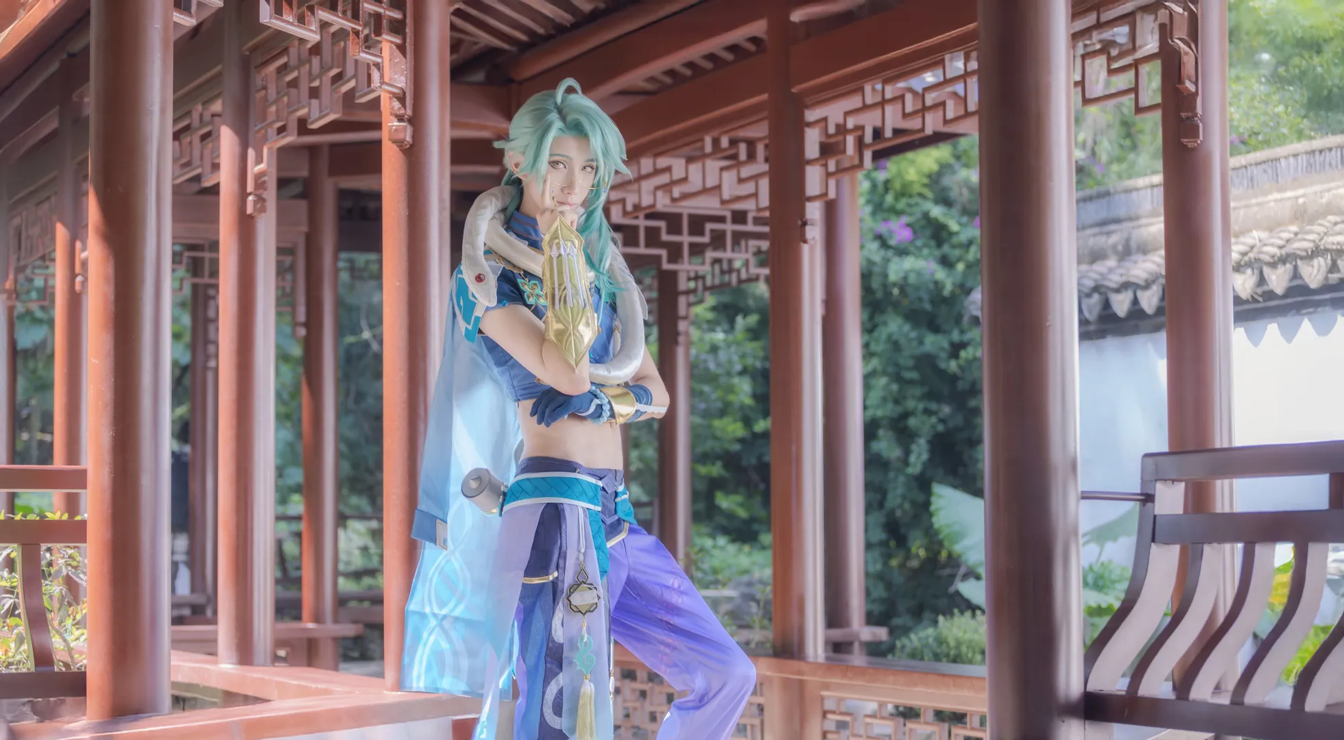 【白术cos】园博园里的一抹青绿，还原璃月悬壶济世之风 - 第 4 张