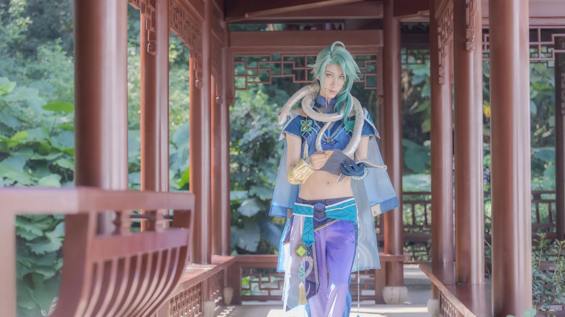 【白术cos】园博园里的一抹青绿，还原璃月悬壶济世之风 - 第 5 张