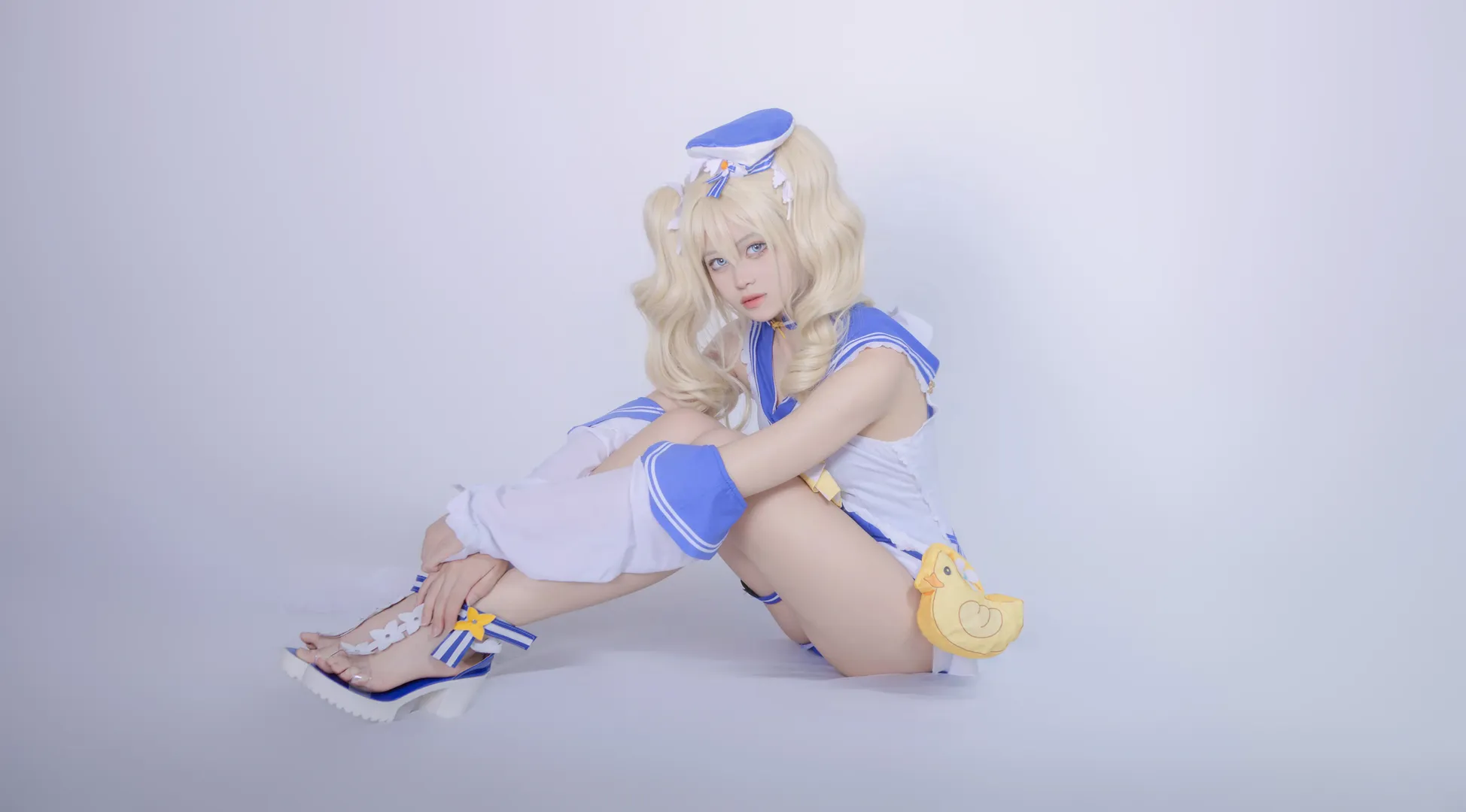 [Barbara Cosplay] Genshin Impact Swimsuit, Refreshing Sailor Suit Style Interpreting Summer Healing Vibes - Image 6