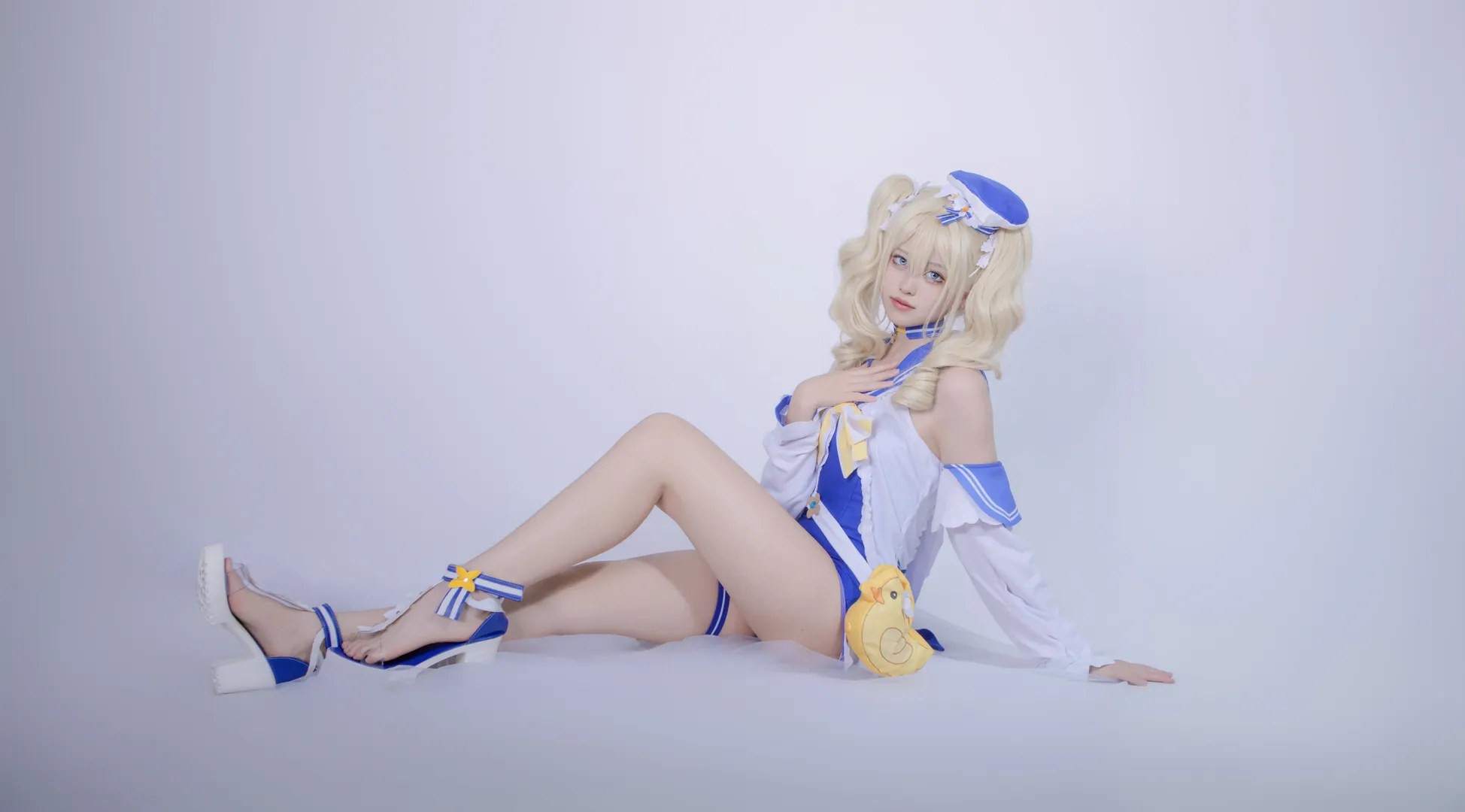 [Barbara Cosplay] Genshin Impact Swimsuit, Refreshing Sailor Suit Style Interpreting Summer Healing Vibes - Image 7