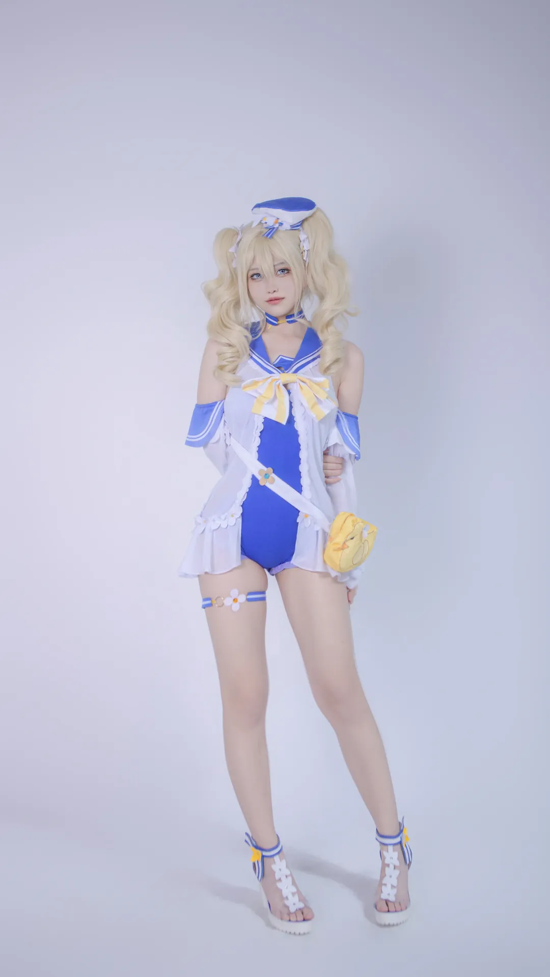 [Barbara Cosplay] Genshin Impact Swimsuit, Refreshing Sailor Suit Style Interpreting Summer Healing Vibes - Image 8