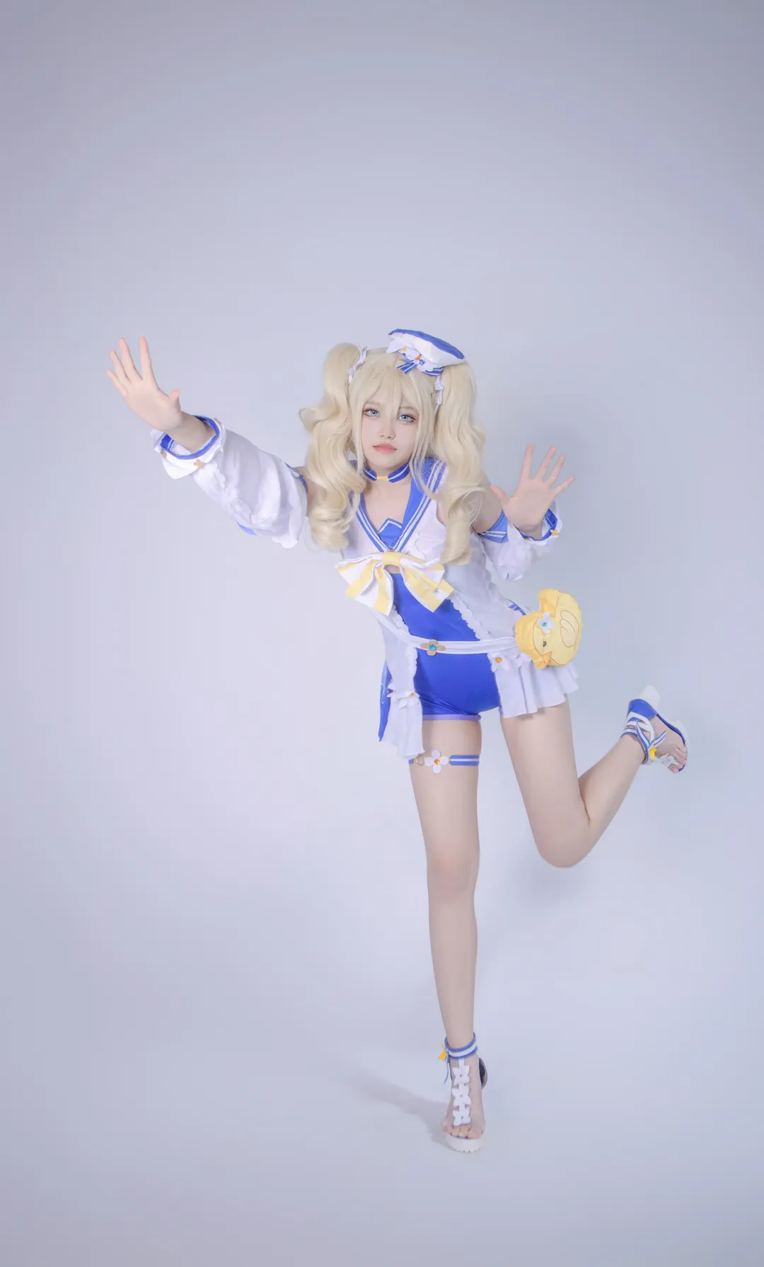 [Barbara Cosplay] Genshin Impact Swimsuit, Refreshing Sailor Suit Style Interpreting Summer Healing Vibes - Image 9