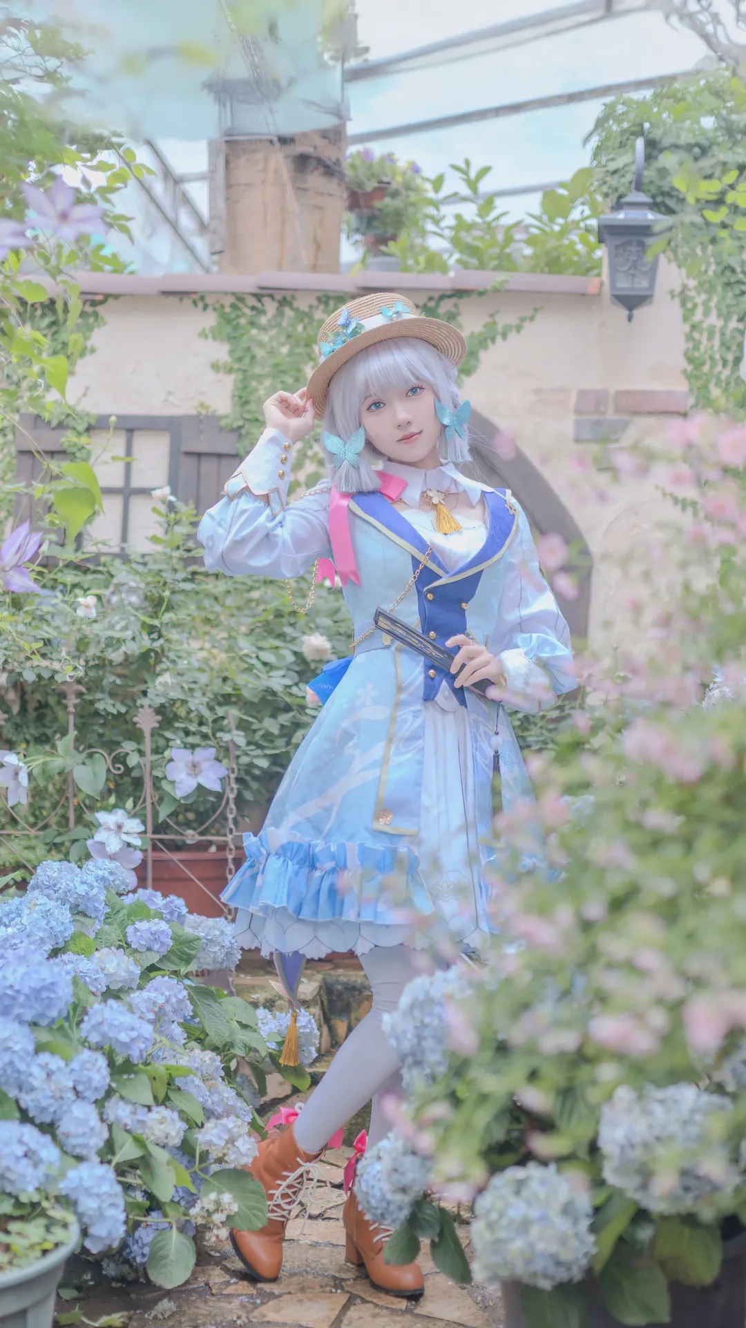 [Kamisato Ayaka cosplay] Genshin Impact Springbloom Missive: Strolling Through a Quiet Garden - Image 2