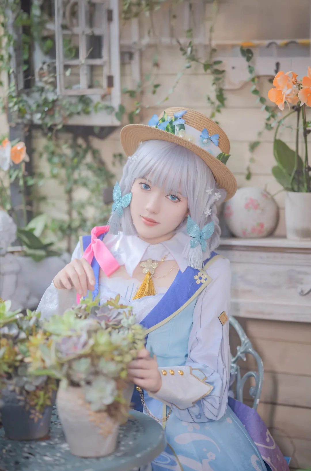 [Kamisato Ayaka cosplay] Genshin Impact Springbloom Missive: Strolling Through a Quiet Garden - Image 6