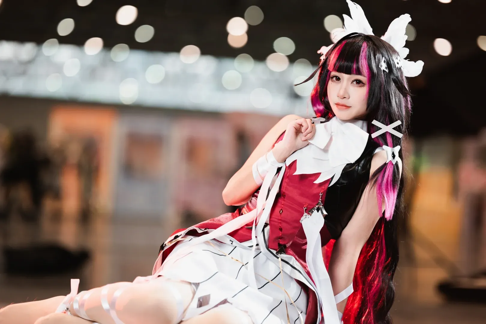 【Columbina Cosplay】Genshin Impact Fatui Harbinger's Red, Black, and White Bond - Image 9