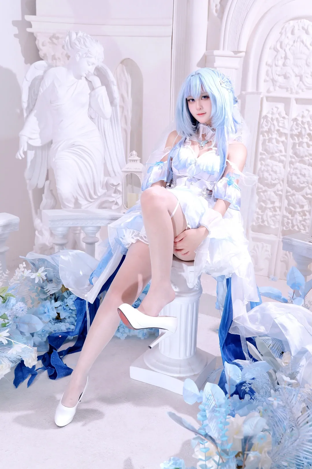 【守岸人cos】鸣潮世界里的蓝白花嫁，520专属情书 - 第 2 张