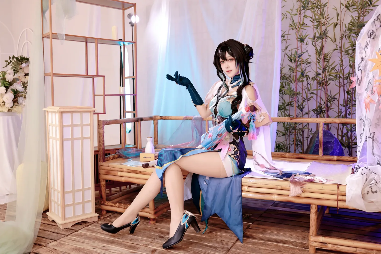 【ルアン・メェイ コスプレ】『崩壊：スターレイル』、青与緑が織りなす古典の佇まい - 5 枚目