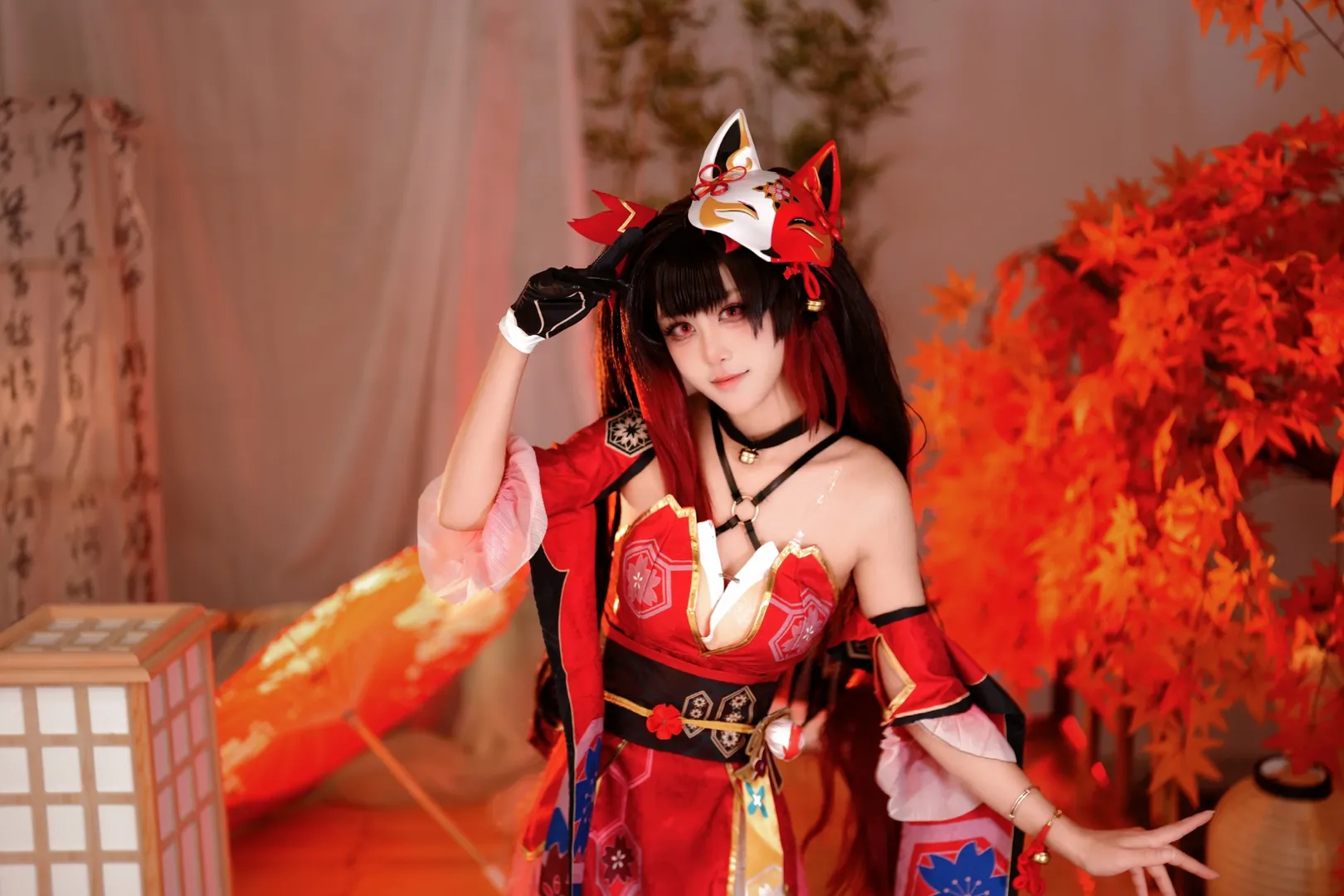 [Sparkle cosplay] Honkai: Star Rail Fox Mask Styling Beneath the Autumn Maples - Image 10