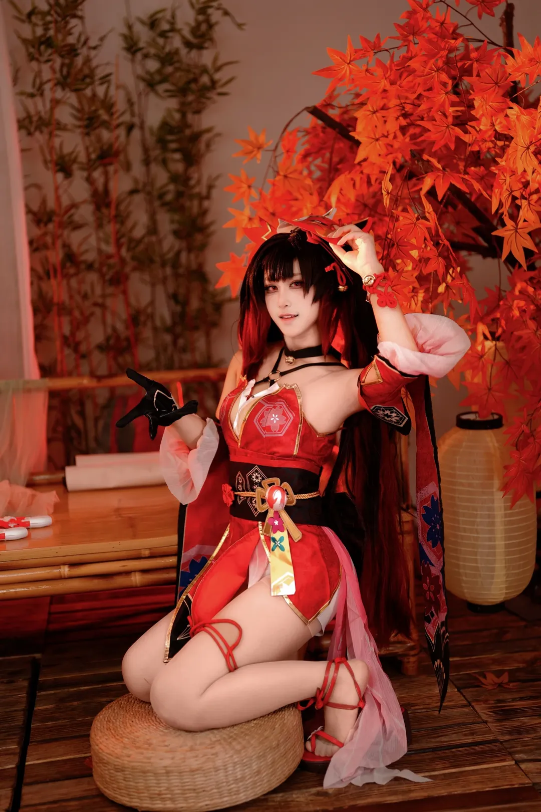[Sparkle cosplay] Honkai: Star Rail Fox Mask Styling Beneath the Autumn Maples - Image 4