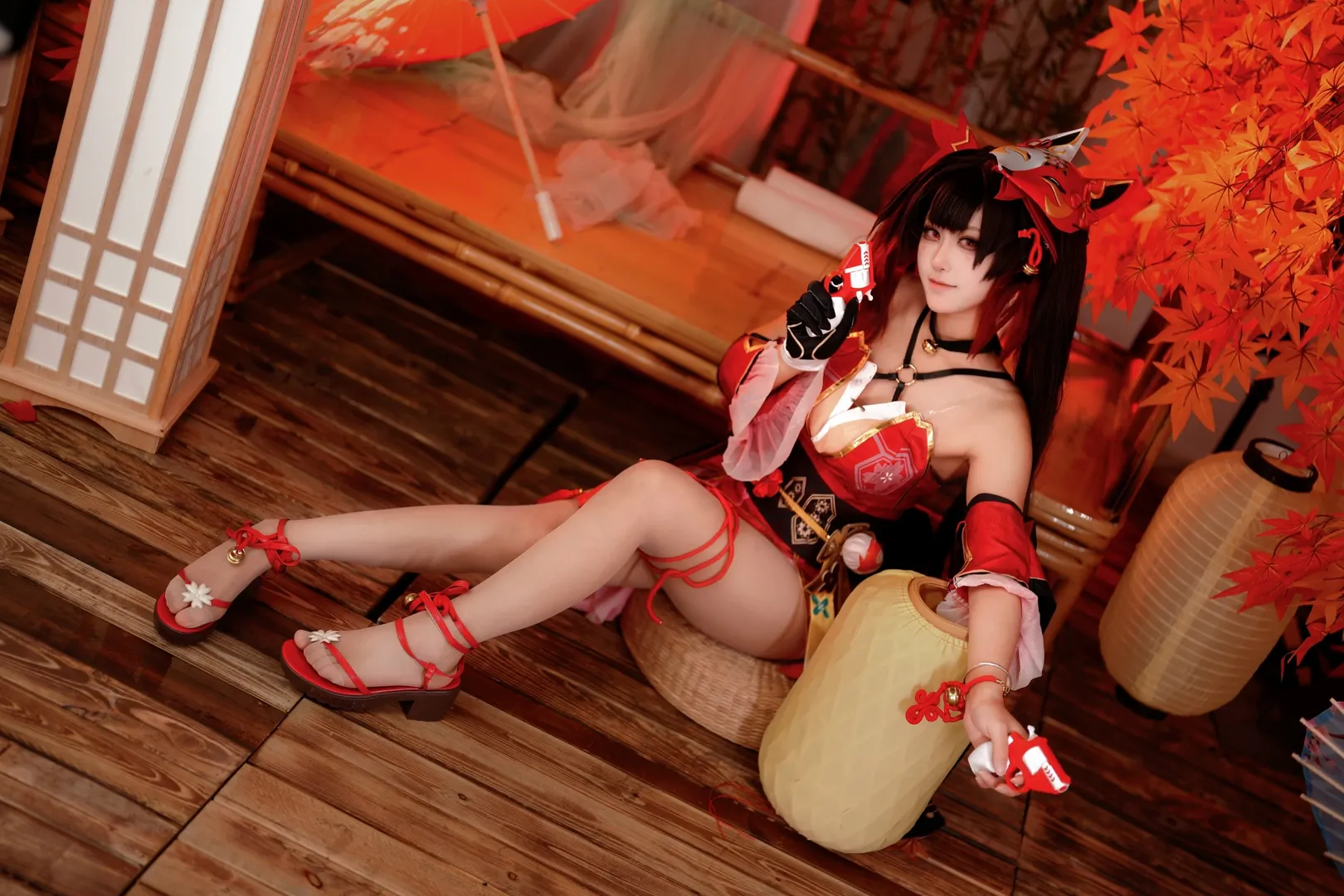[Sparkle cosplay] Honkai: Star Rail Fox Mask Styling Beneath the Autumn Maples - Image 5