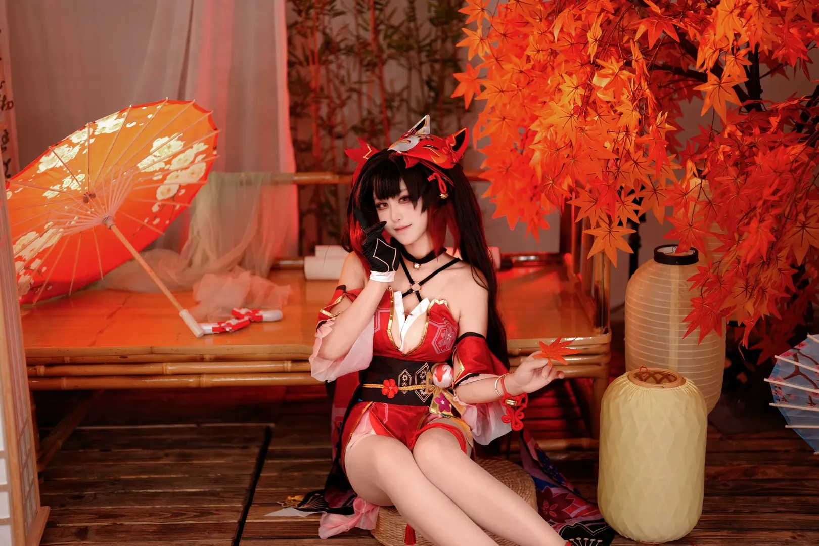 [Sparkle cosplay] Honkai: Star Rail Fox Mask Styling Beneath the Autumn Maples - Image 8