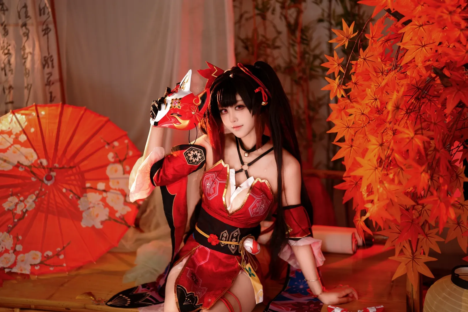 [Sparkle cosplay] Honkai: Star Rail Fox Mask Styling Beneath the Autumn Maples - Image 9