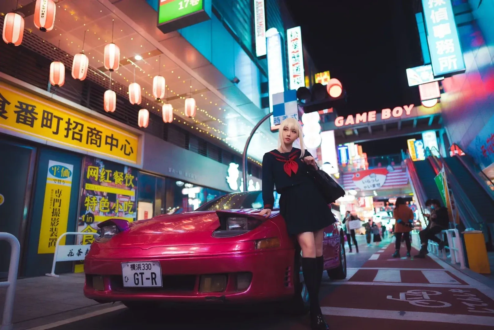 【阿尔托莉雅·潘德拉贡〔Alter〕cos】Fate/GrandOrder 暗夜跑车与街头电话亭 - 第 3 张
