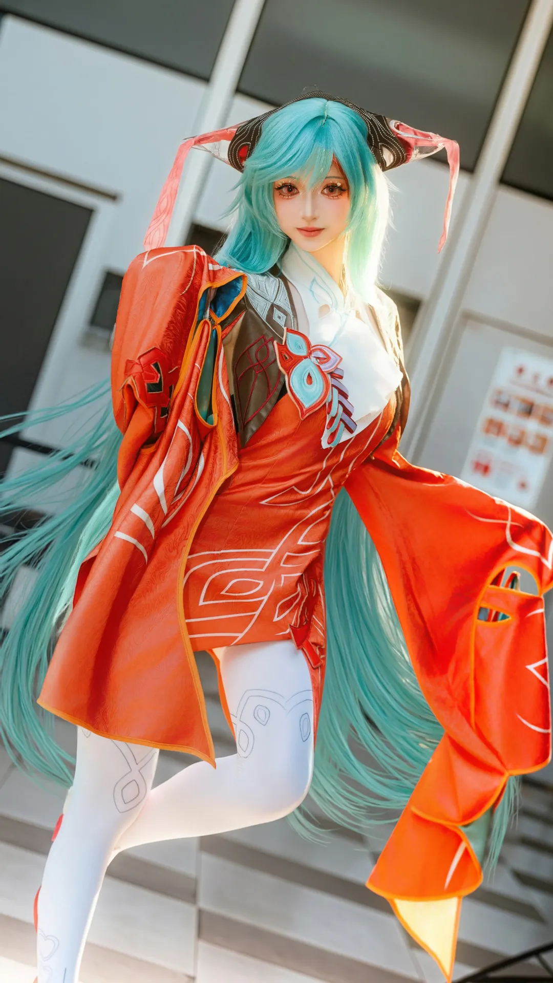 【少司缘cos】佛山CPG的甜妹少司缘，白丝坐姿这样拍更显腿长 - 第 1 张