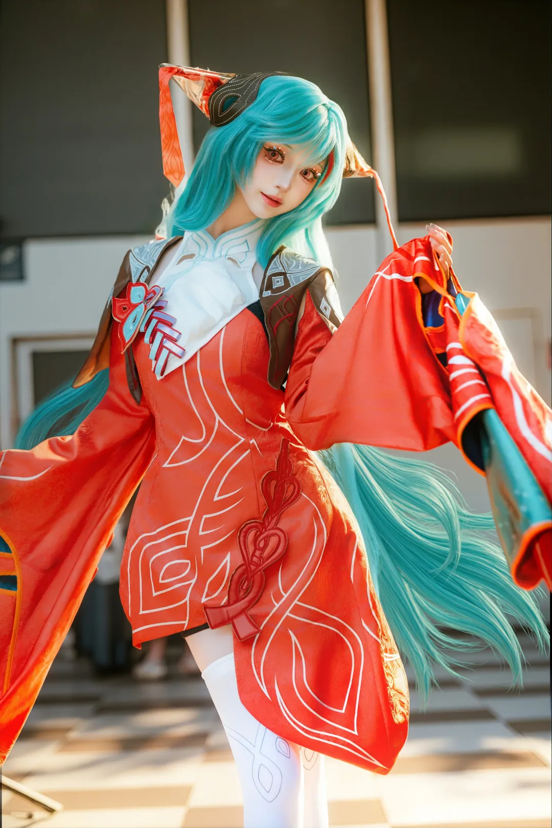【少司缘cos】佛山CPG的甜妹少司缘，白丝坐姿这样拍更显腿长 - 第 2 张