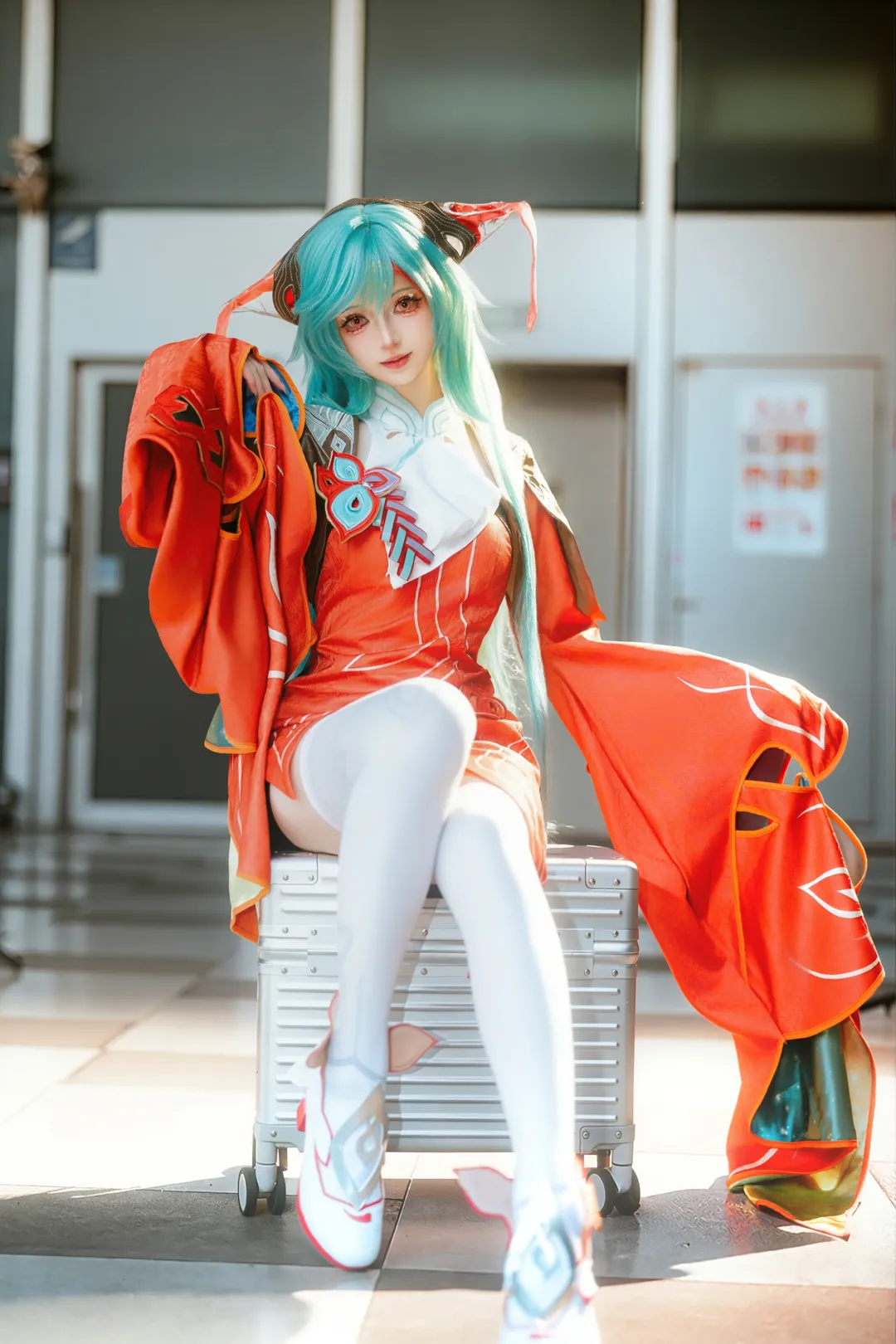 【少司缘cos】佛山CPG的甜妹少司缘，白丝坐姿这样拍更显腿长 - 第 5 张