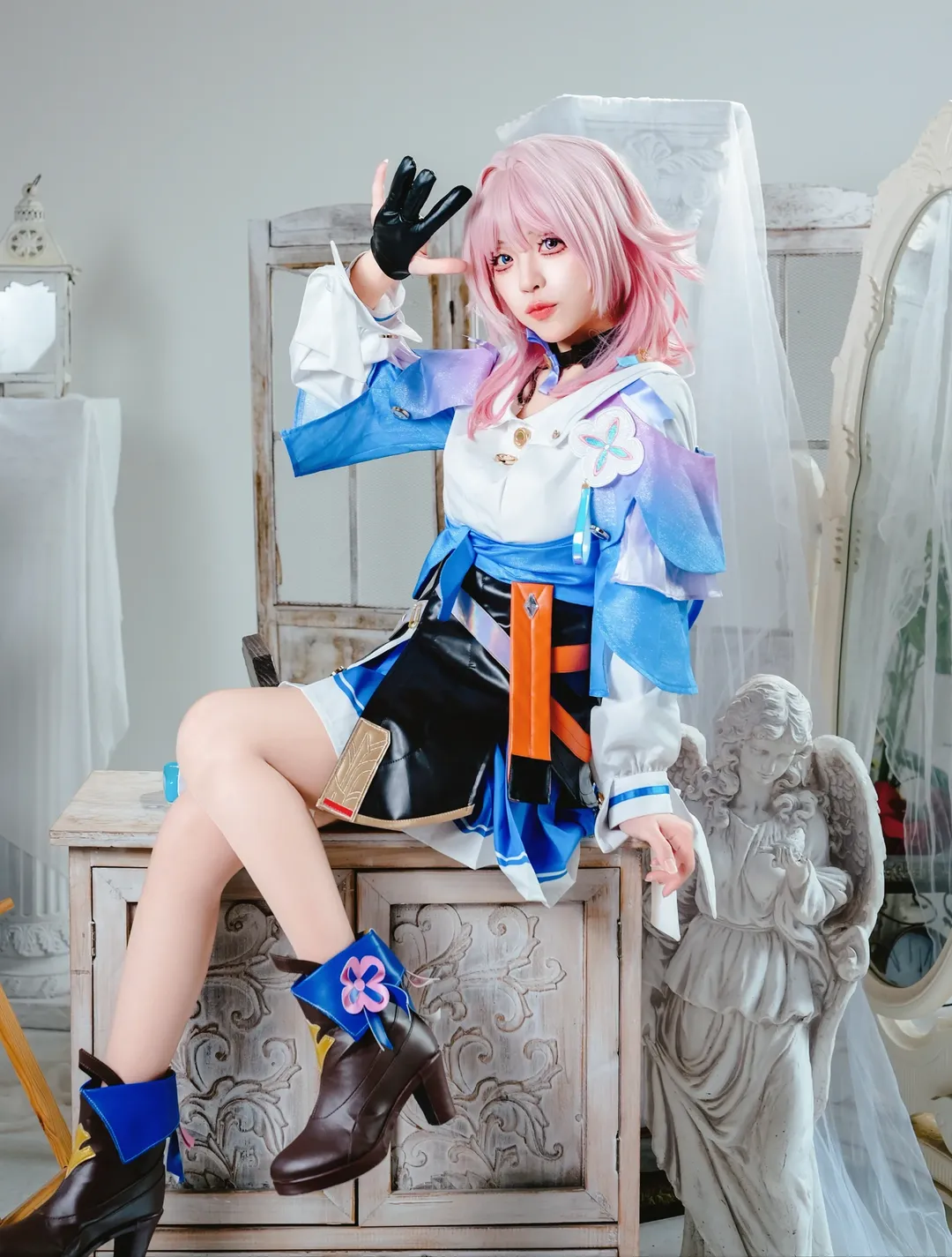 【三月なのか コスプレ】『崩壊：スターレイル』、ピンク髪少女のファンタジックな室内撮影会 - 3 枚目
