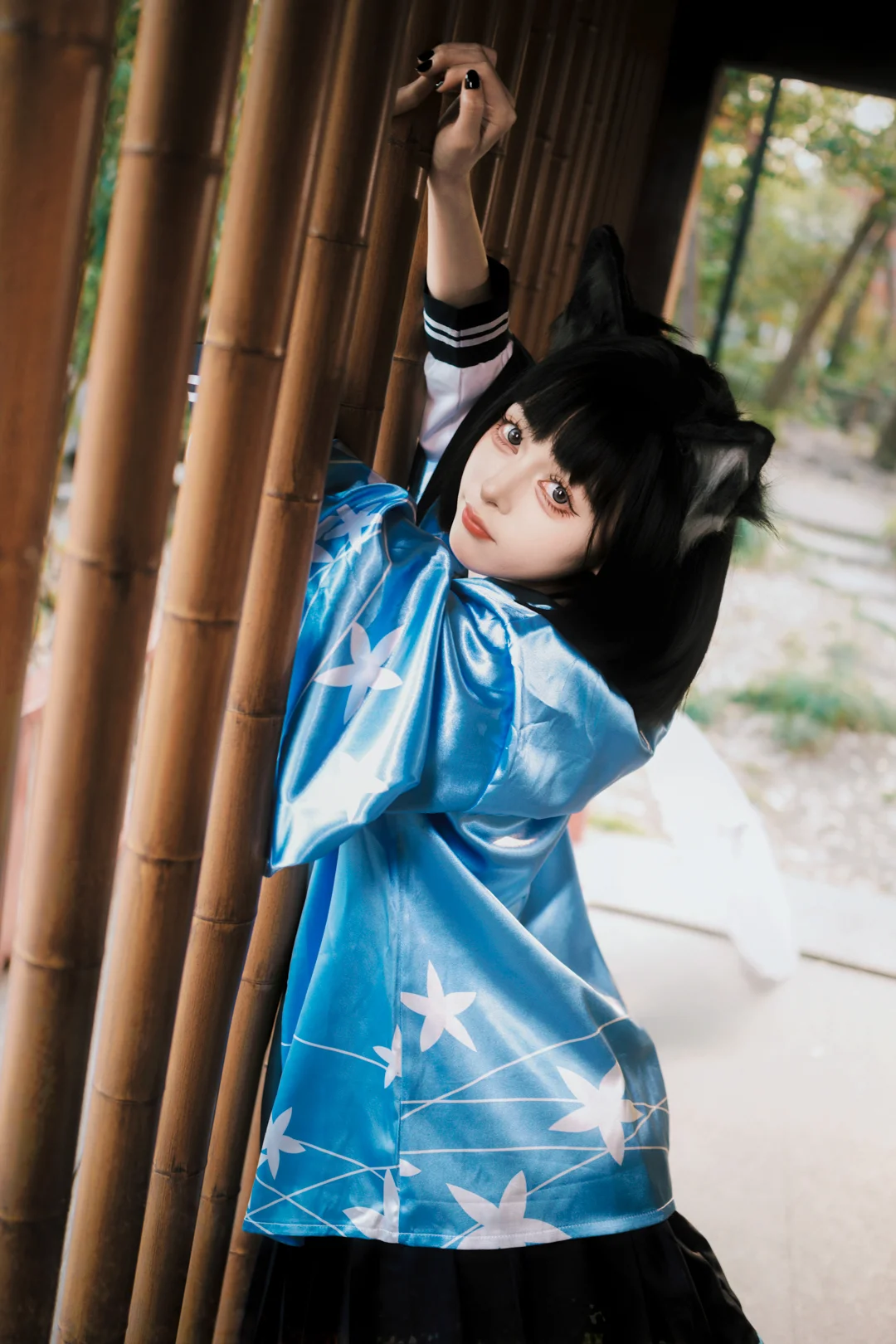 【桐生キキョウ コスプレ】ブルーアーカイブ 青白セーラー服コスプレの外ロケ試行 - 3 枚目