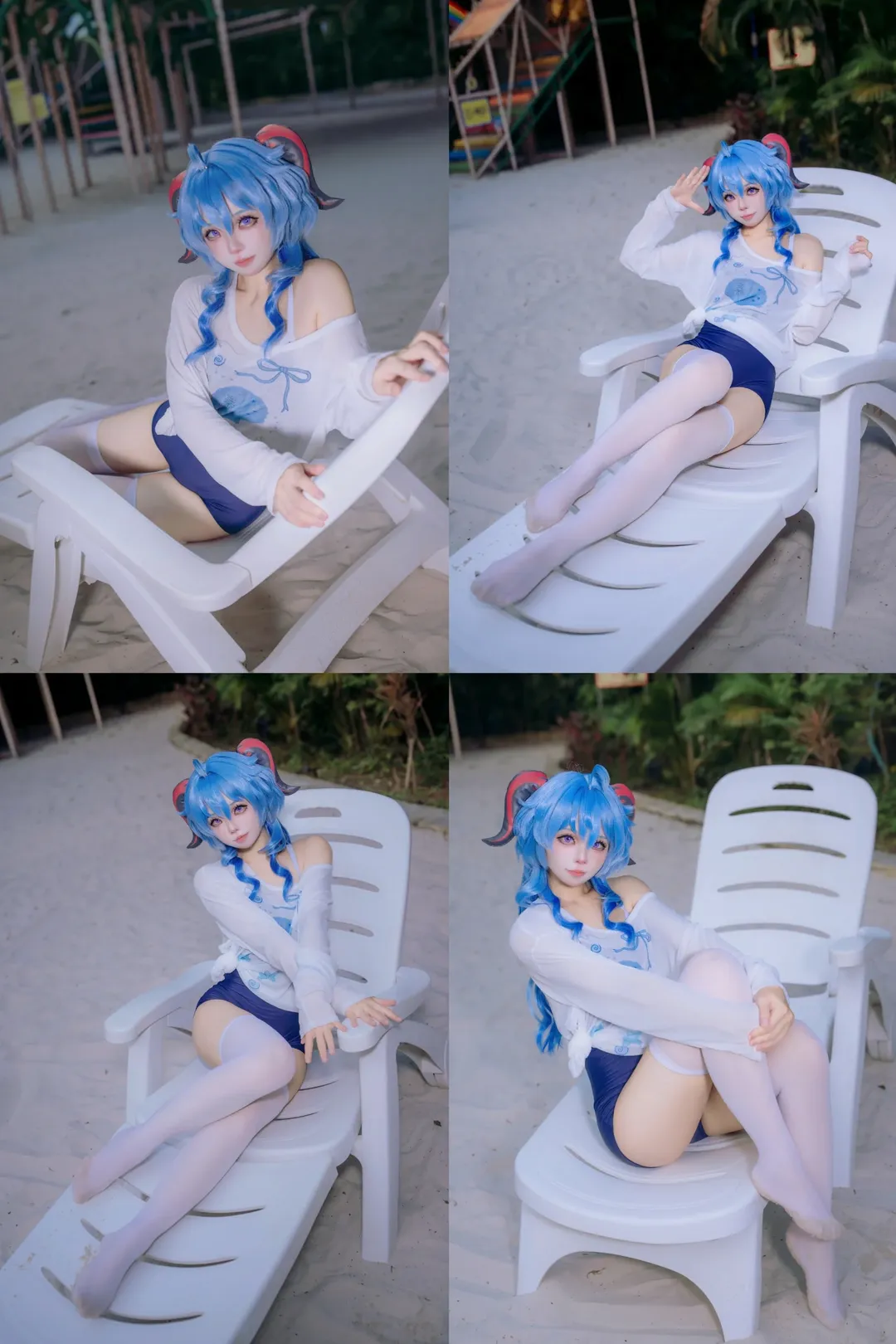 【甘雨cos】海边泳装拍照姿势分享 - 第 1 张