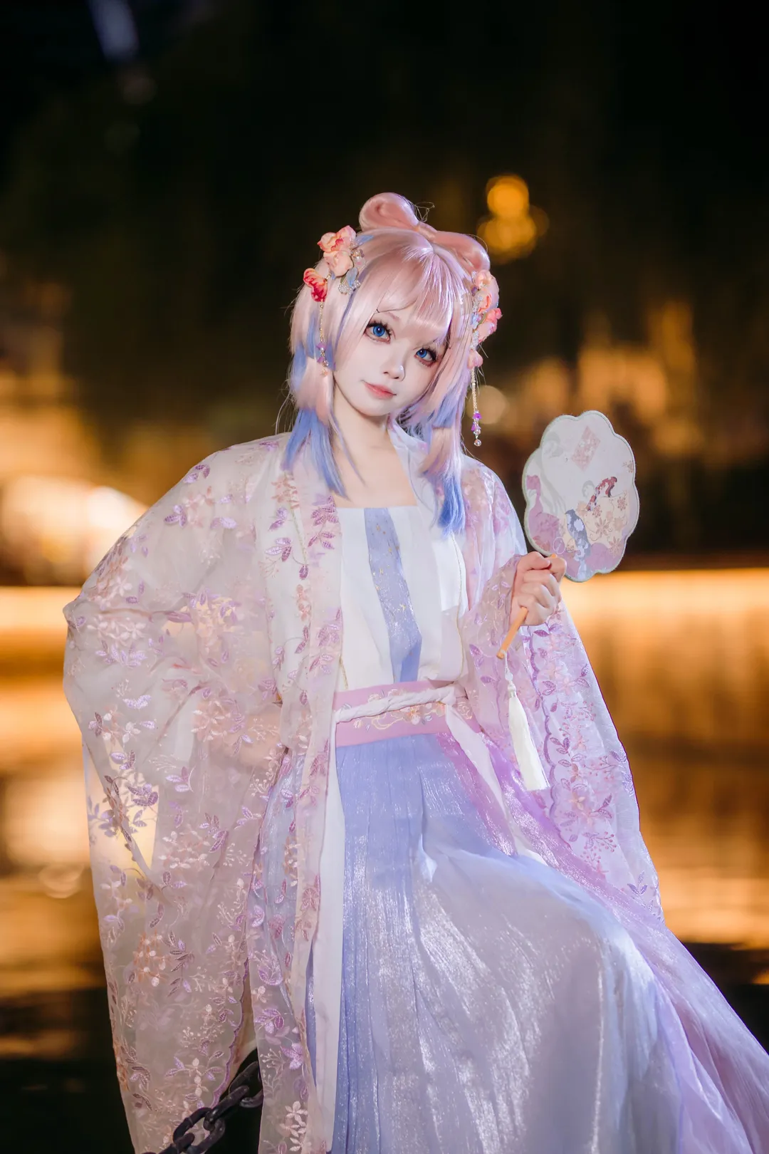 【珊瑚宫心海cos】原神心海汉服自搭，夜色里的梦幻出片