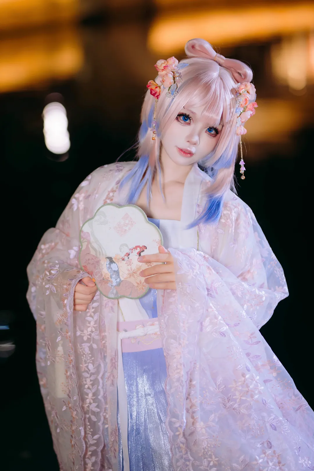 【珊瑚宫心海cos】原神心海汉服自搭，夜色里的梦幻出片 - 第 4 张