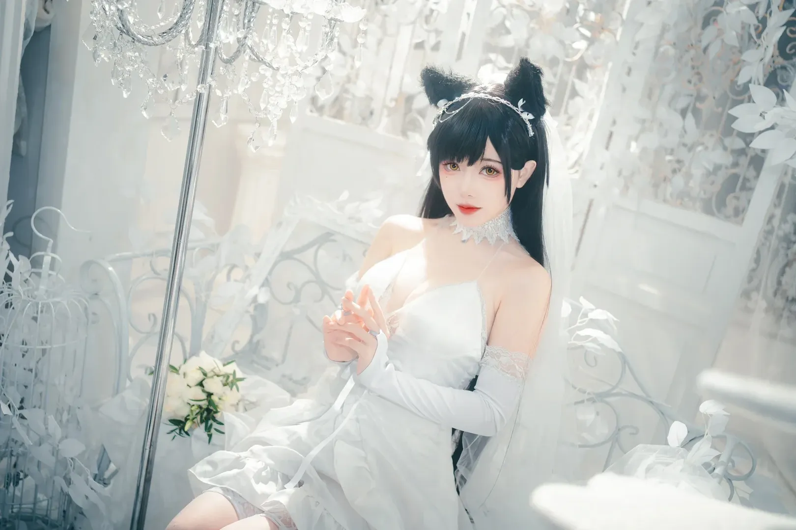 【爱宕cos】碧蓝航线里的白纱圣洁时刻 - 第 15 张