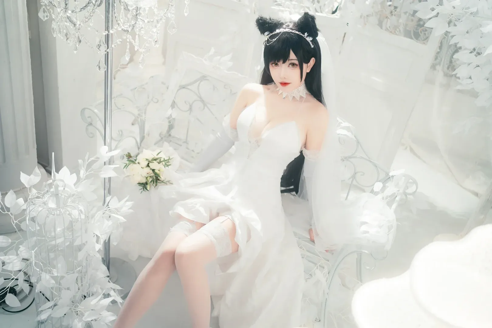 【爱宕cos】碧蓝航线里的白纱圣洁时刻 - 第 7 张