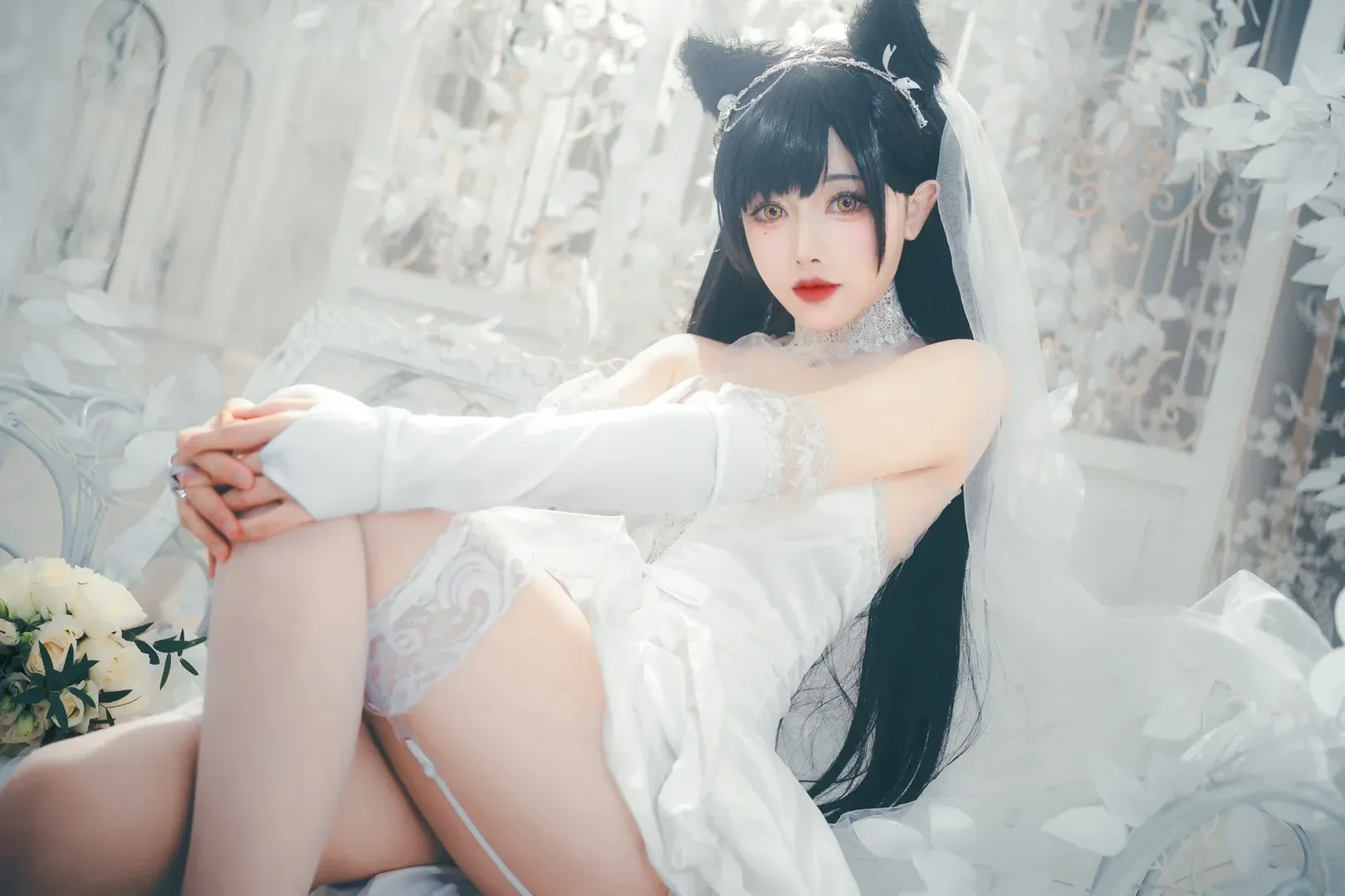 【爱宕cos】碧蓝航线里的白纱圣洁时刻 - 第 9 张