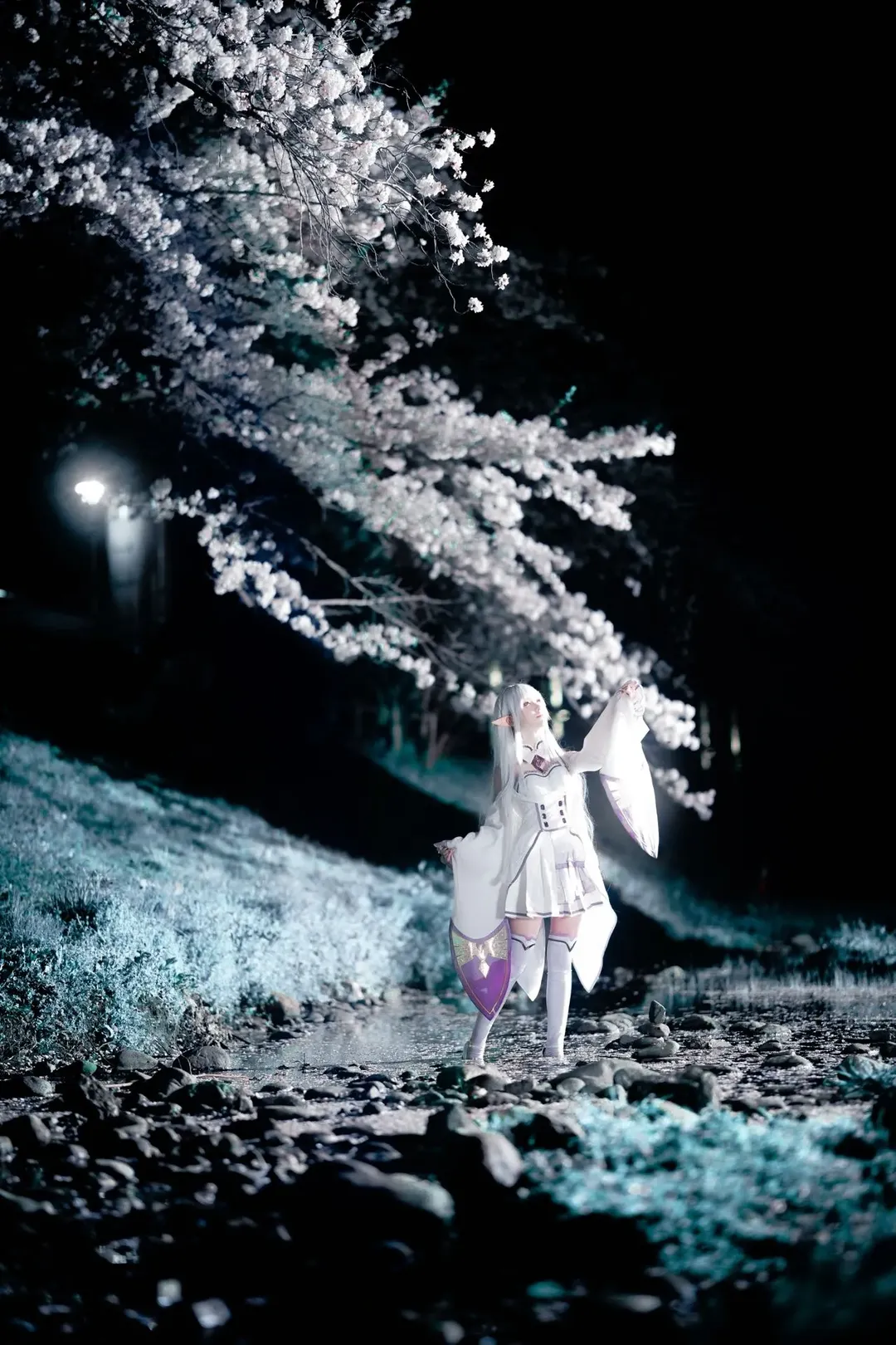 【爱蜜莉雅cos】从零开始的异世界，东京夜景下的唯美精灵 - 第 1 张