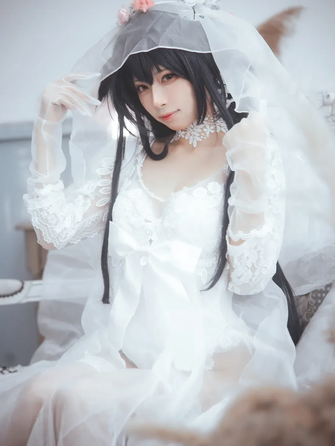 碧蓝航线吾妻花嫁cos 洁白的婚纱与优雅的定格 - 第 2 张
