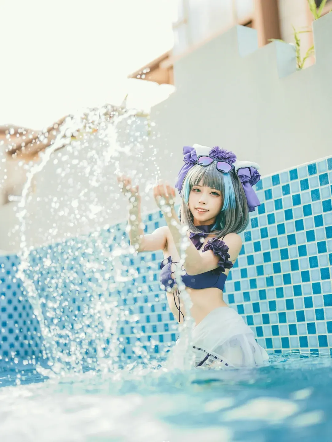 【猫猫头cos】碧蓝航线夏日泳装，定格池水中的清凉瞬间