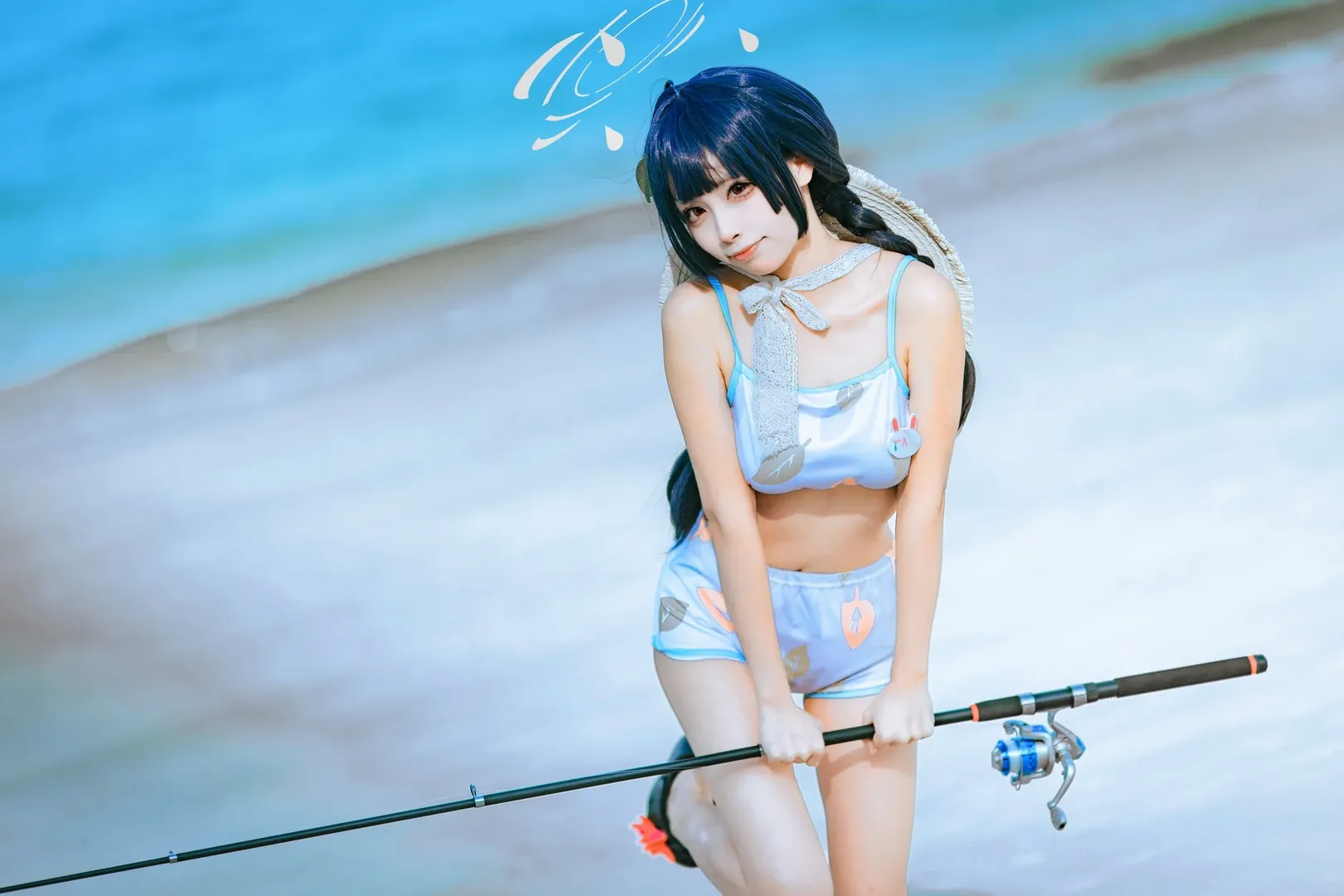 【水美游cos】碧蓝档案夏日海边的清凉钓鱼体验分享