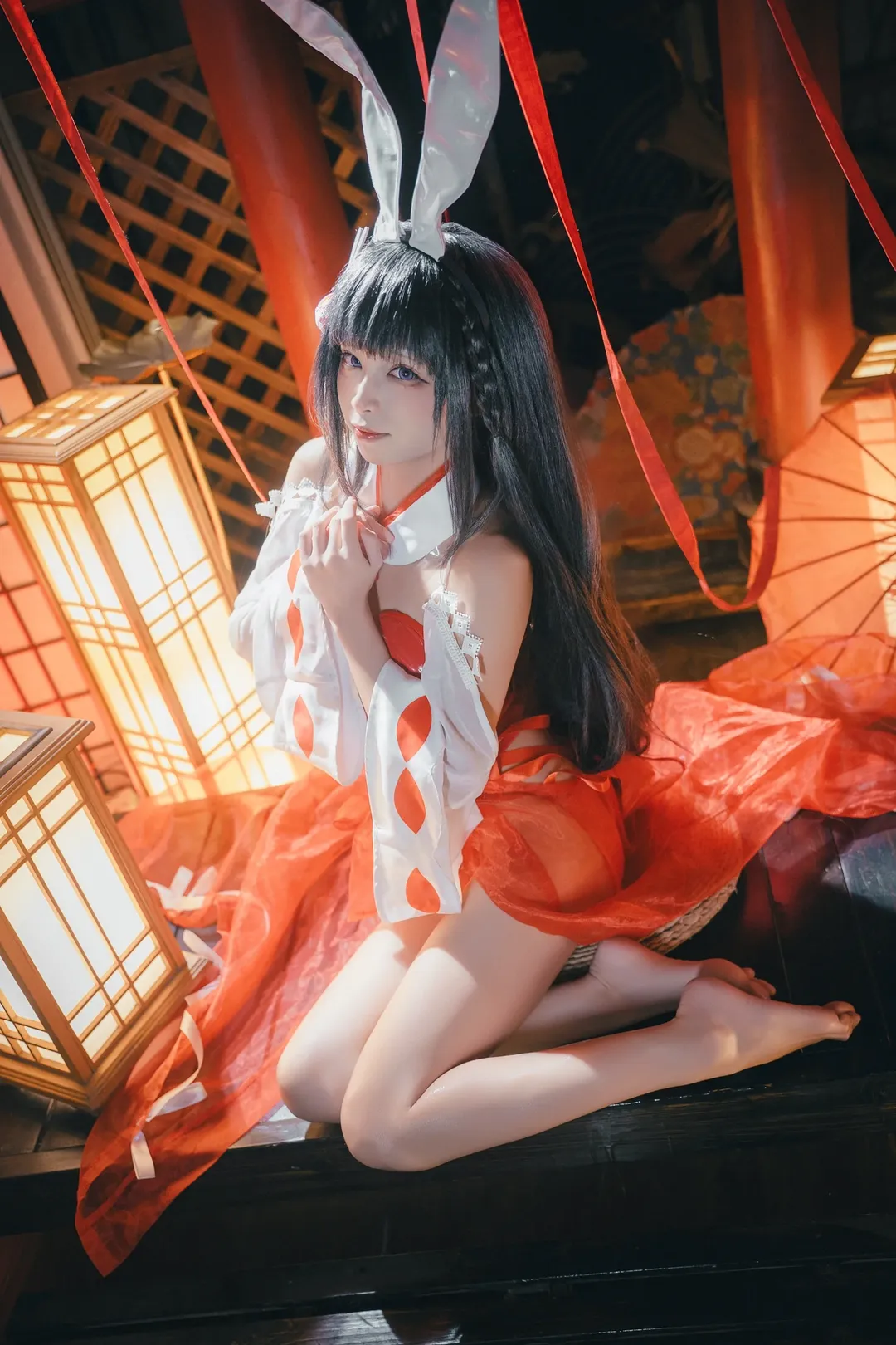 [Wishing shrine maiden bunny cosplay] Japanese rabbit elements in Azur Lane - Image 2