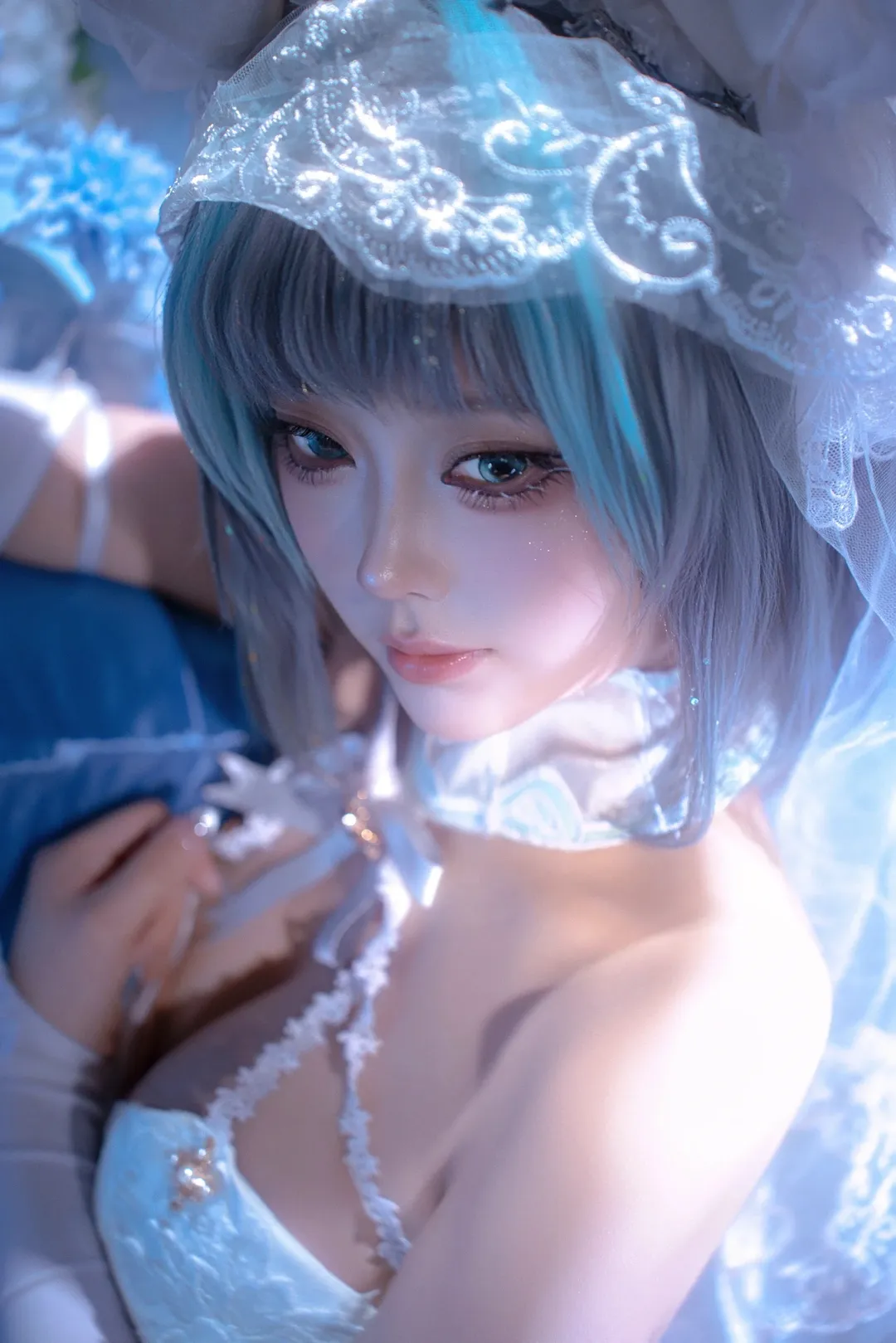 【Cheshire Cosplay】Azur Lane: A Blue and White Promise in Bridal Attire - Image 5