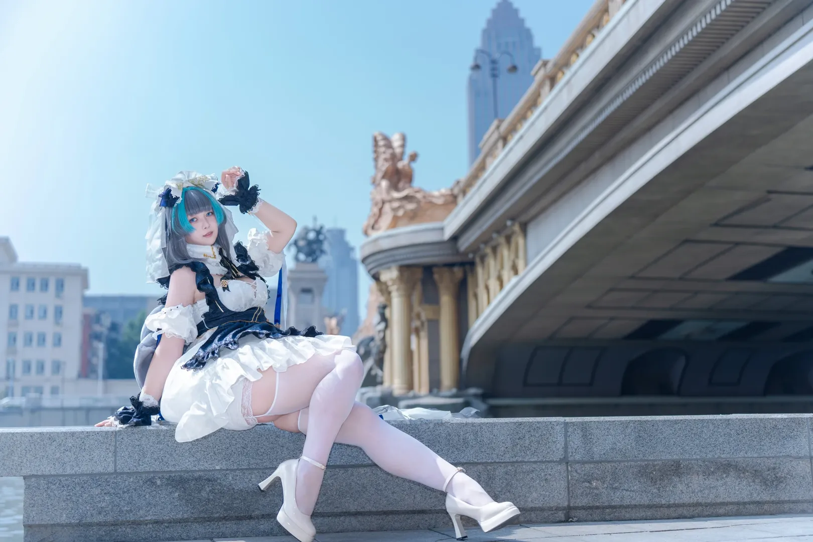 【Cheshire Cosplay】Azur Lane: Sparkling Riverbank and Blue-and-White Dress - Image 3