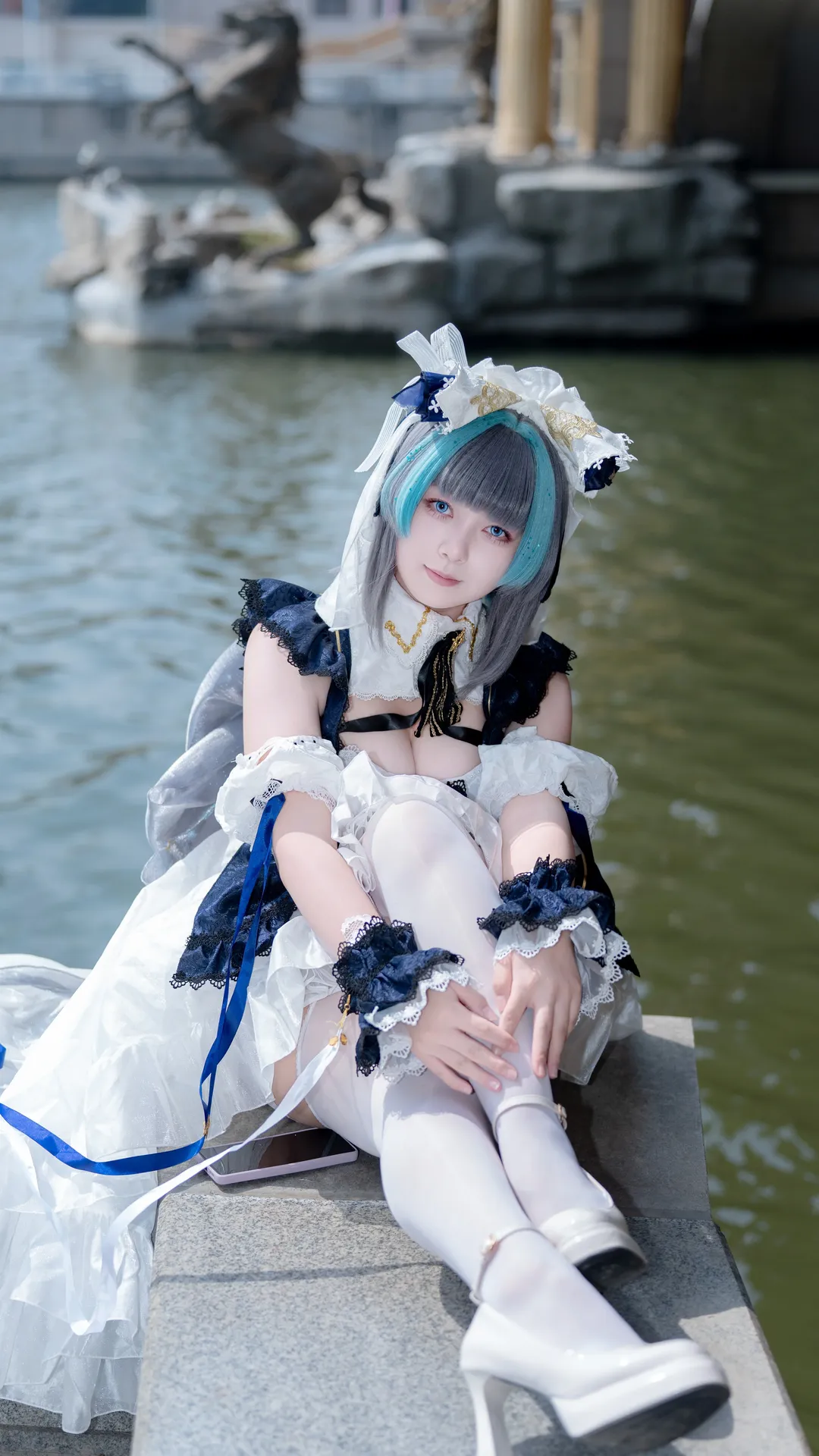 【柴郡cos】碧蓝航线的水域微风，定格蓝白治愈瞬间