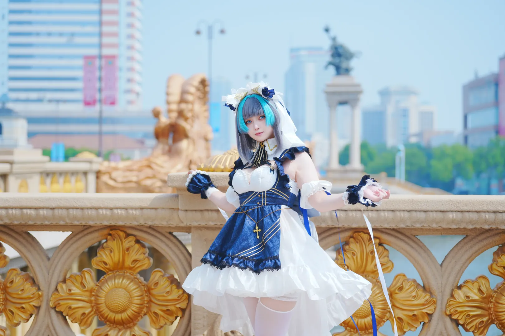 【チェシャー コスプレ】アズールレーン、大光明橋の晴天と見果てぬ夜景 - 4 枚目