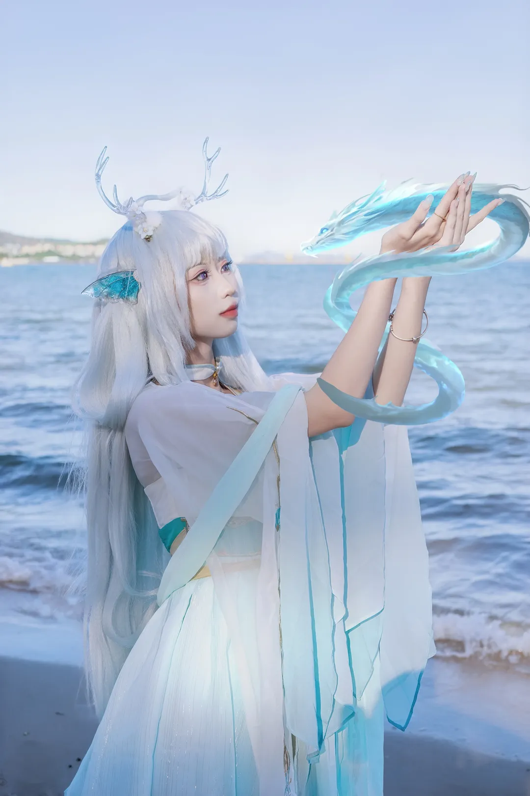 【西施cos】王者荣耀西施，深圳大鹏较场尾海边汉服私设合集 - 第 3 张