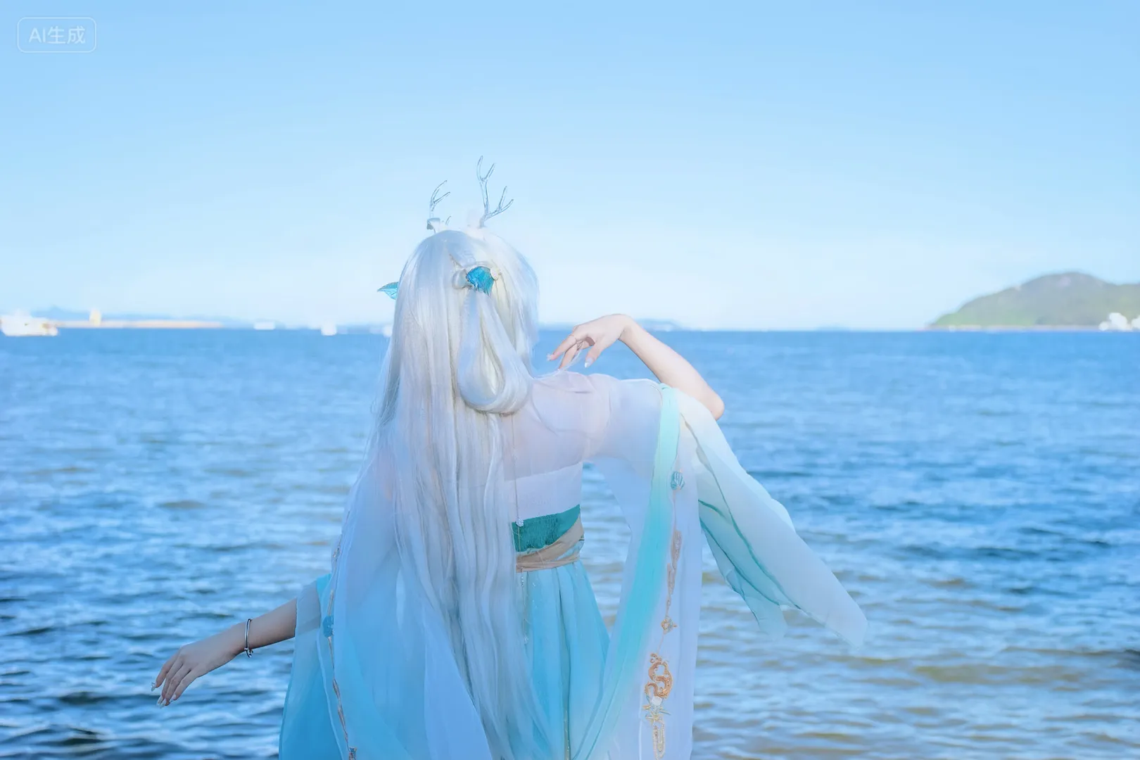 【西施cos】王者荣耀西施，深圳大鹏较场尾海边汉服私设合集 - 第 4 张