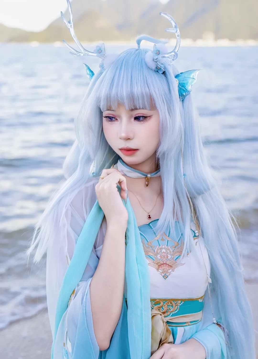 【西施cos】王者荣耀西施，深圳大鹏较场尾海边汉服私设合集 - 第 7 张
