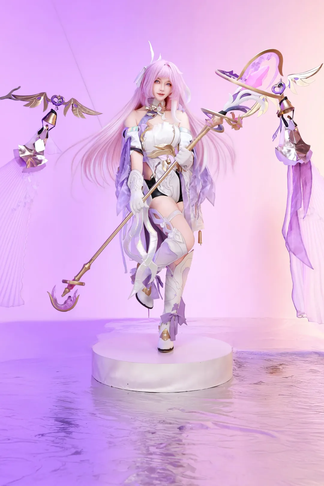 【エリシア コスプレ】崩壊3rd 人の律者、ピンクパープルトーンの幻想的な一枚 - 2 枚目