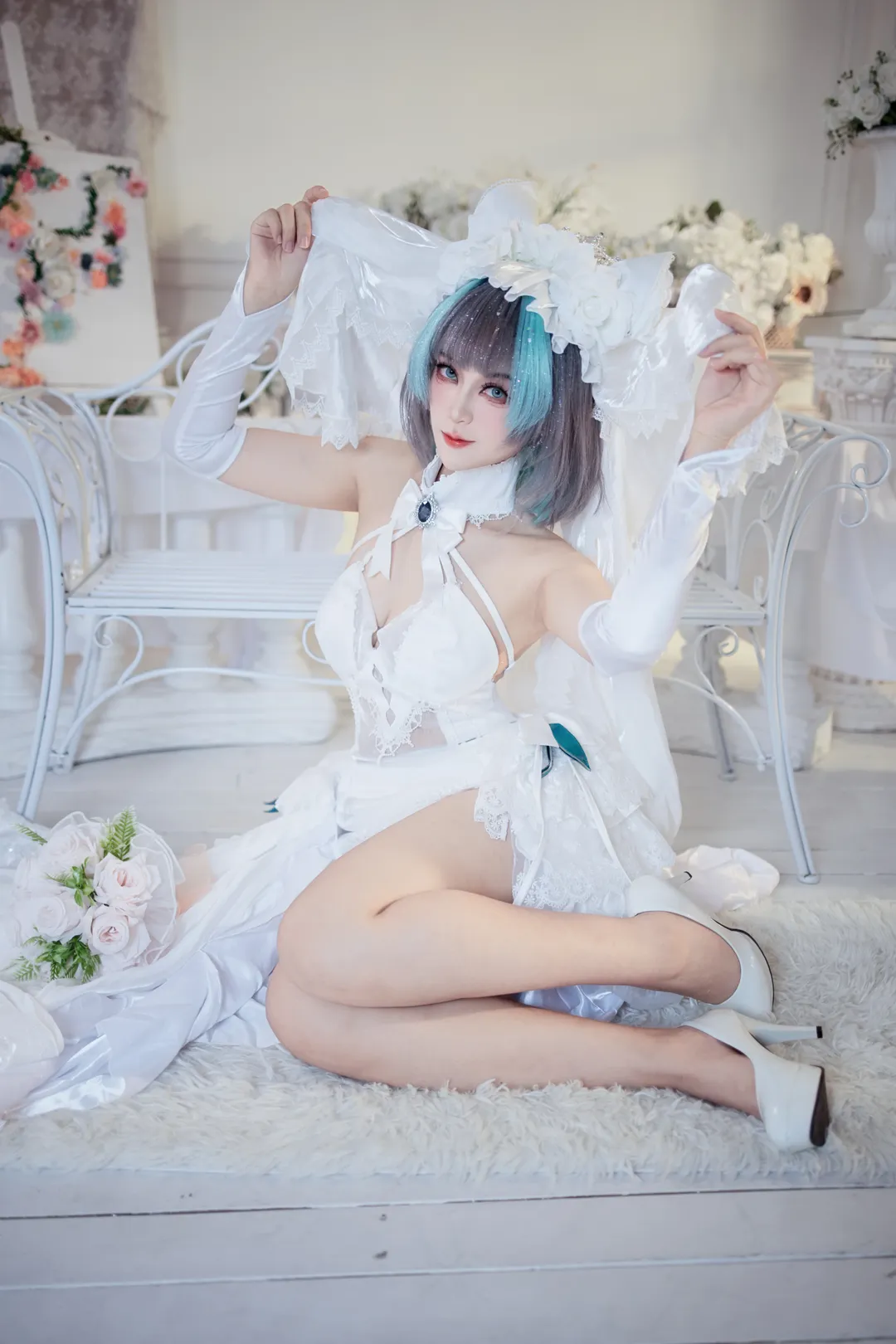 【柴郡cos】碧蓝航线誓约花嫁，纯白氛围感拉满 - 第 1 张
