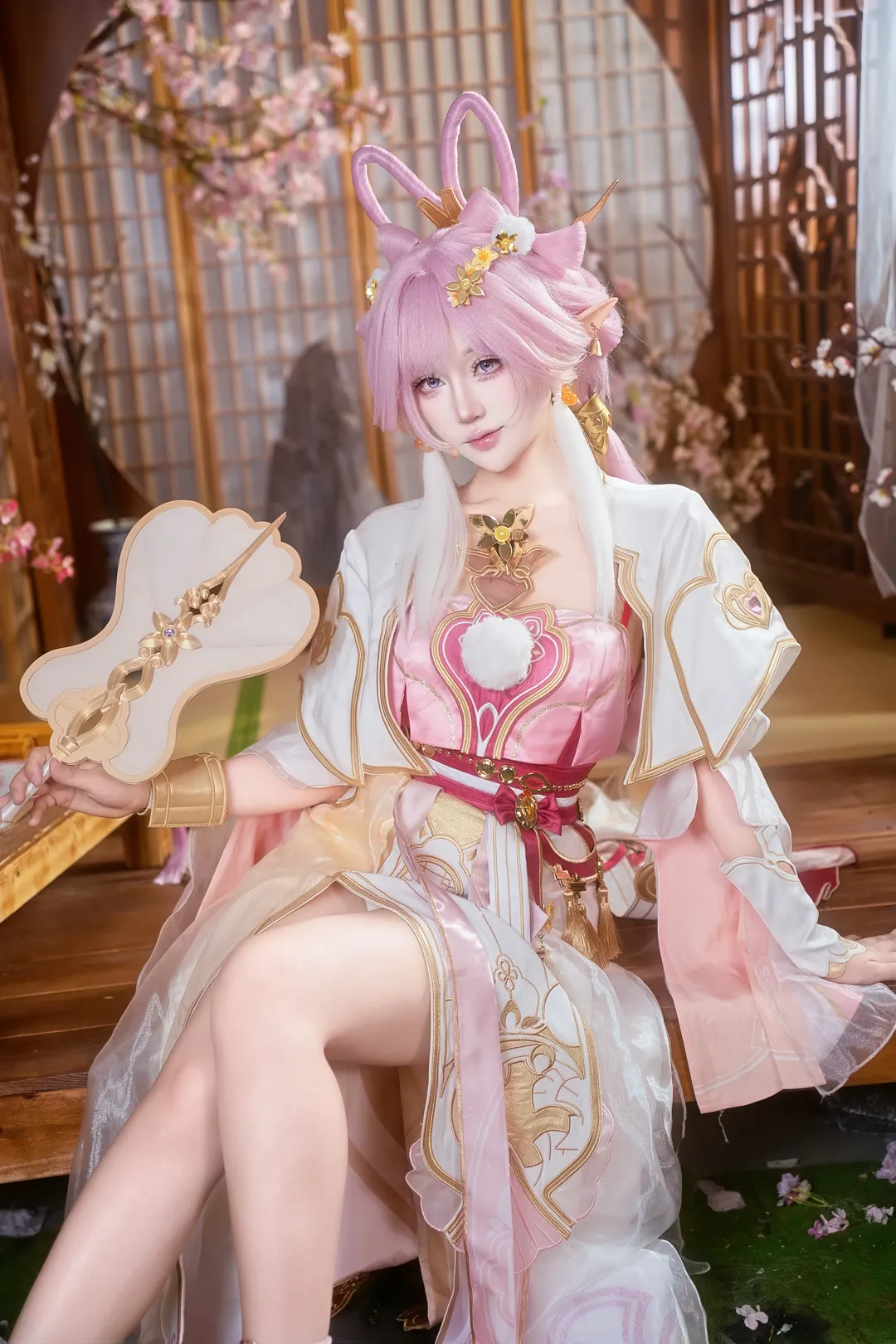 【爱莉希雅cos】崩坏3霁月婵娟，粉樱下的国风幻想 - 第 1 张