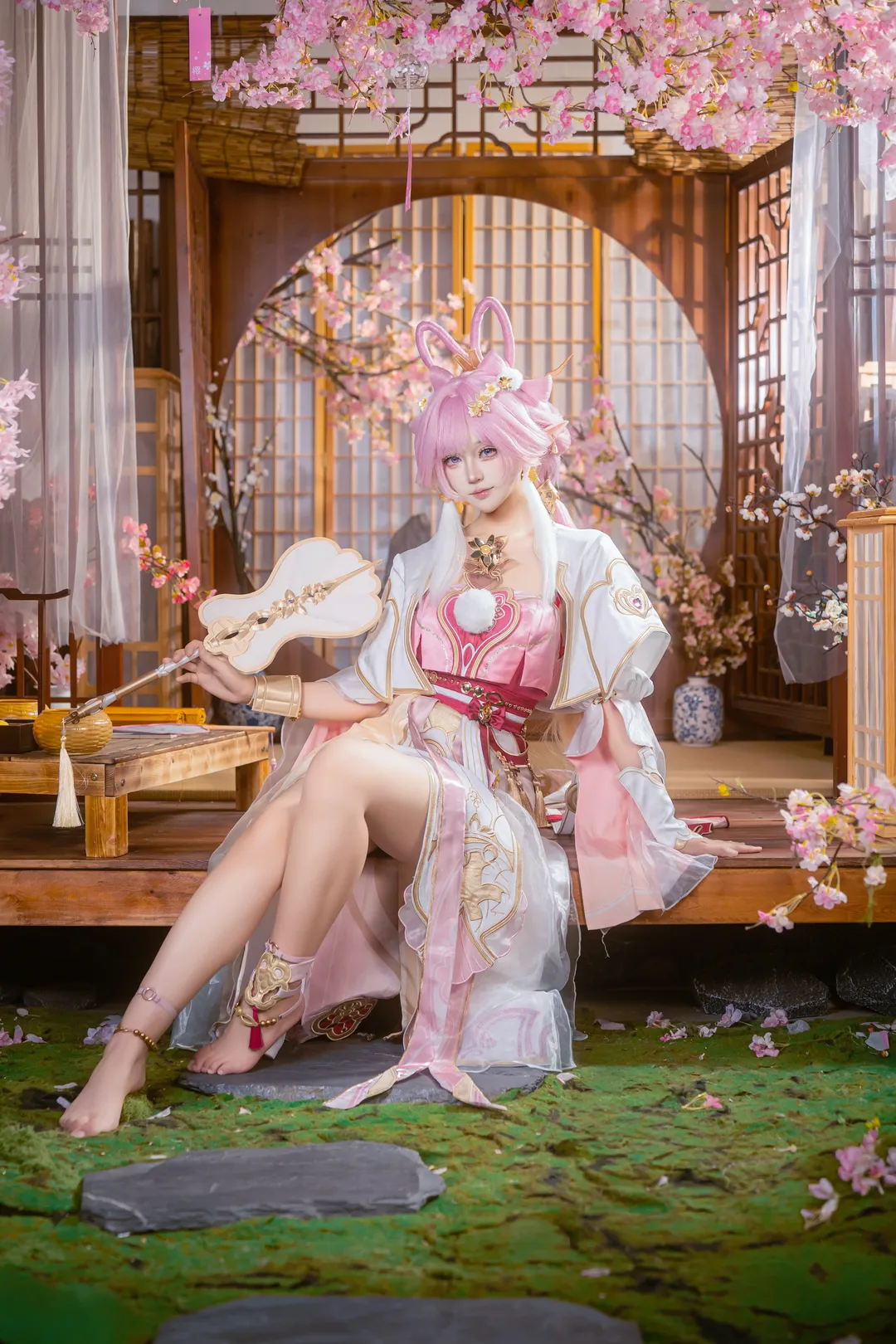 【爱莉希雅cos】崩坏3霁月婵娟，粉樱下的国风幻想 - 第 2 张