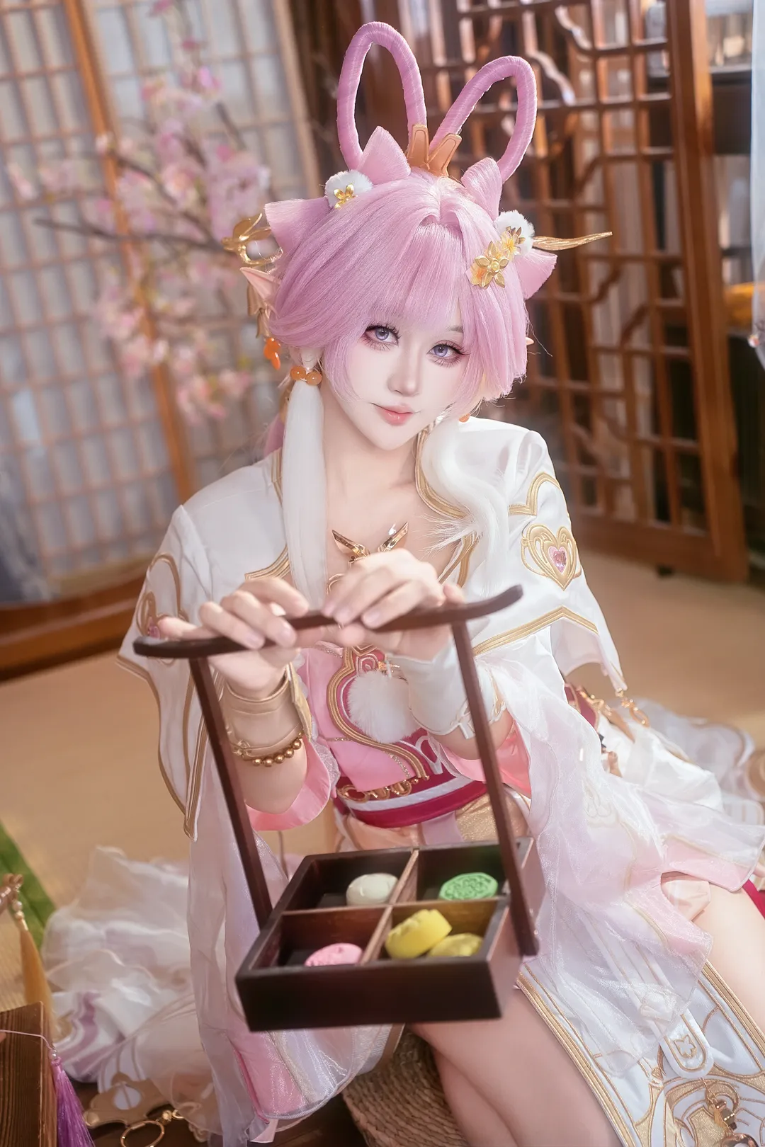 【爱莉希雅cos】崩坏3霁月婵娟，粉樱下的国风幻想 - 第 3 张