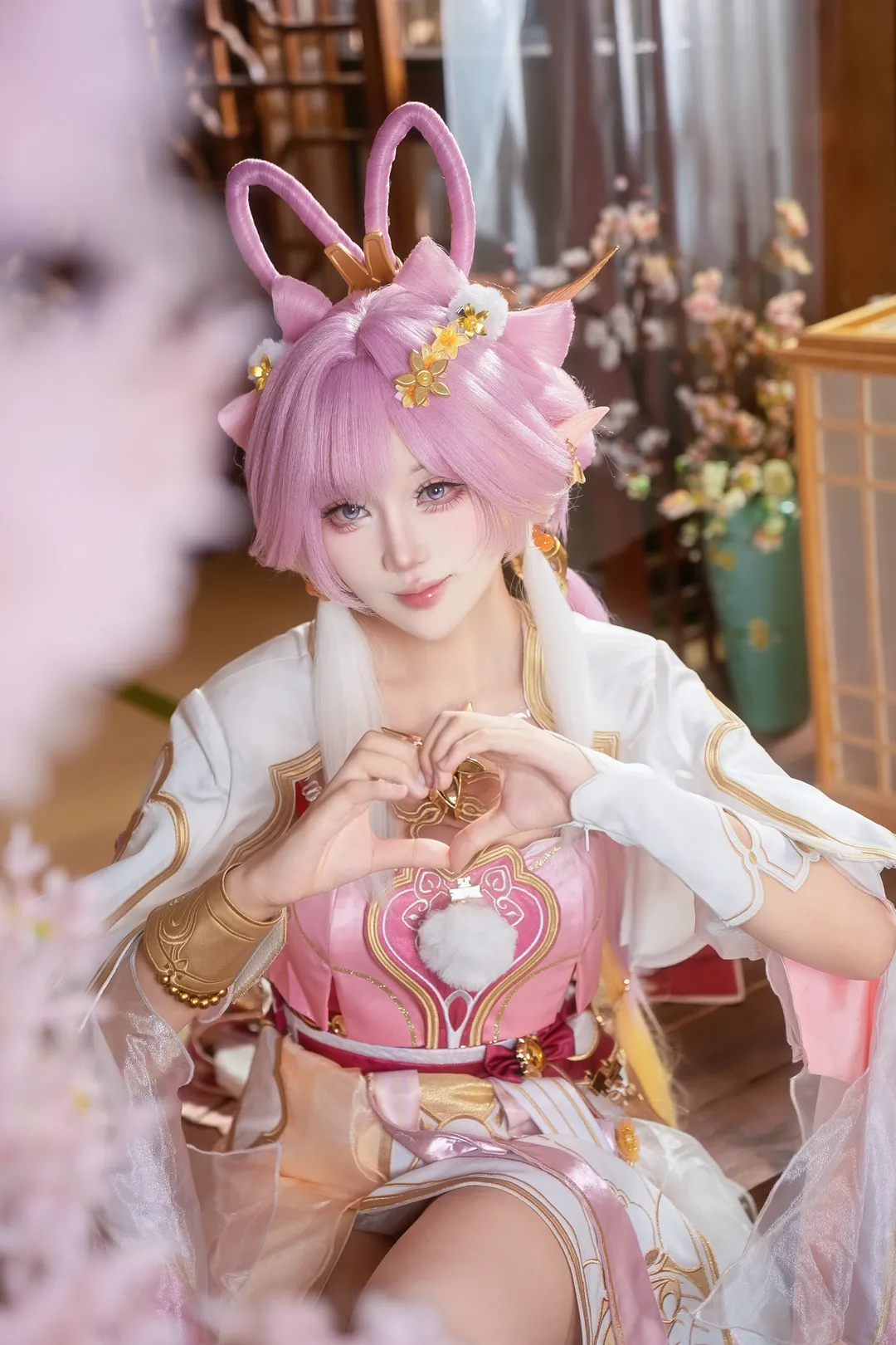 【爱莉希雅cos】崩坏3霁月婵娟，粉樱下的国风幻想