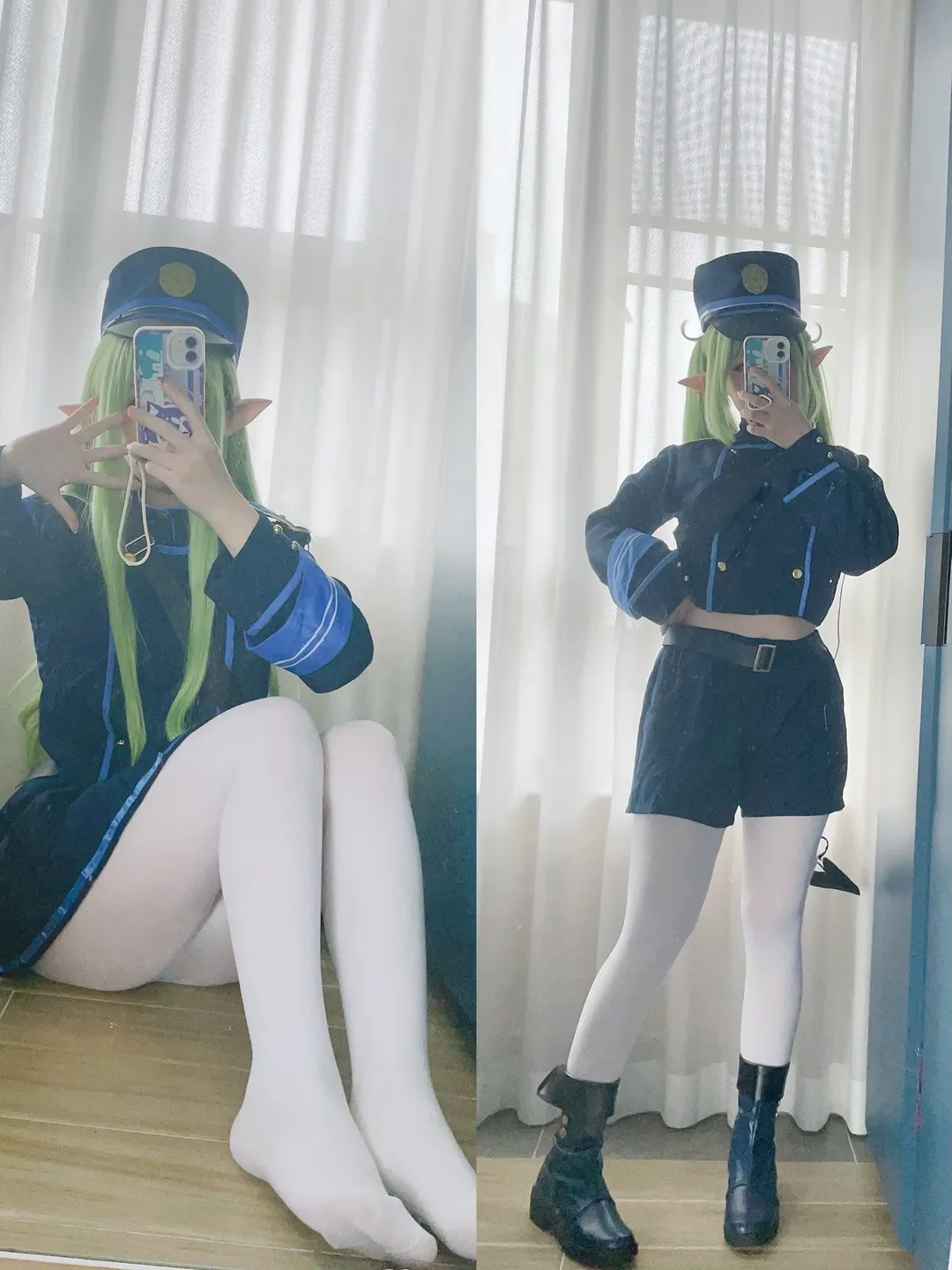 【铁道双子cos】蔚蓝档案中的铁道双子制服试穿记录 - 第 1 张