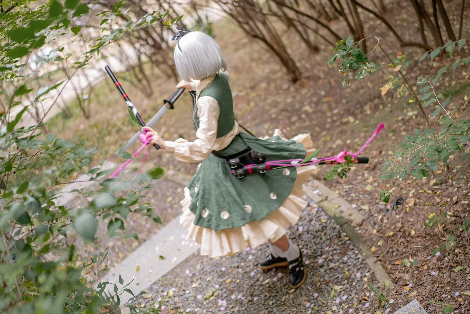 【魂魄妖梦cos】东方project，四年前的户外实景剑士拍摄记录 - 第 3 张