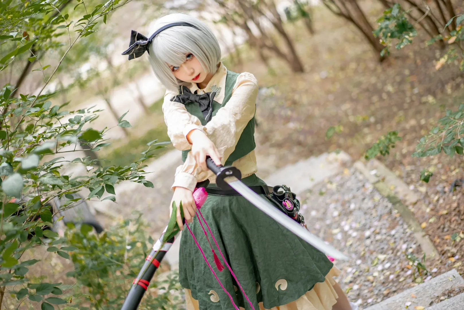【魂魄妖梦cos】东方project，四年前的户外实景剑士拍摄记录 - 第 4 张