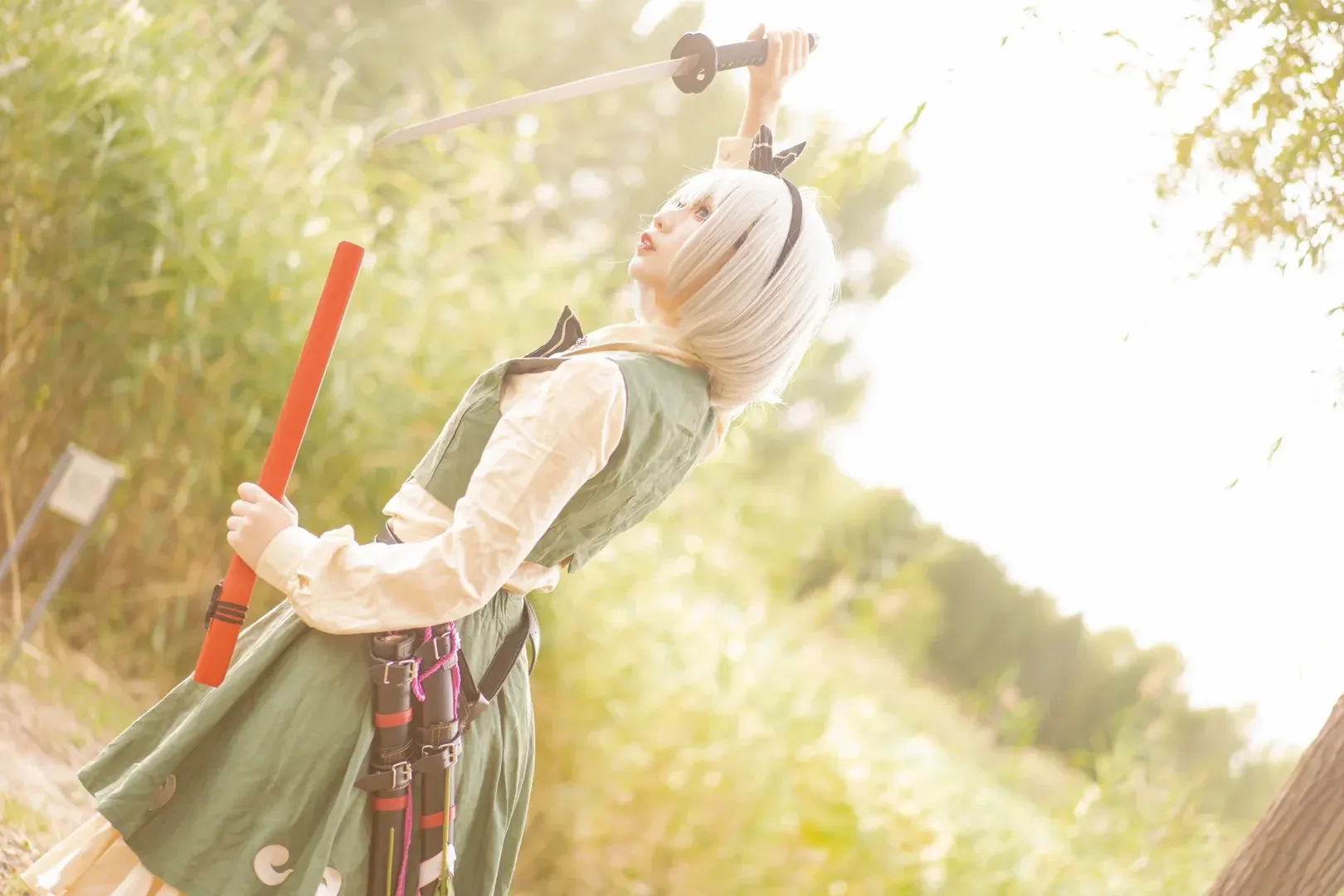 【魂魄妖梦cos】东方project，四年前的户外实景剑士拍摄记录 - 第 6 张